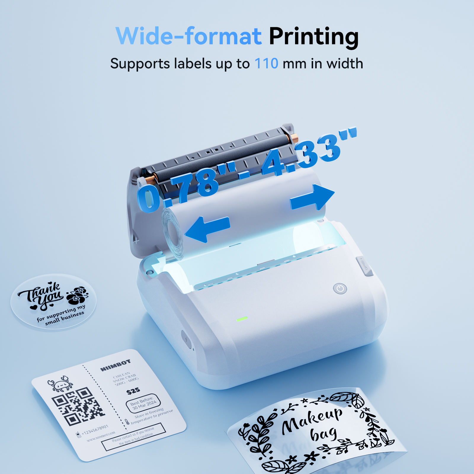 NB609 - NIIMBOT - B4 - BLUETOOTH SHIPPING THERMAL LABEL PRINTER INCL FREE LABEL ROLL