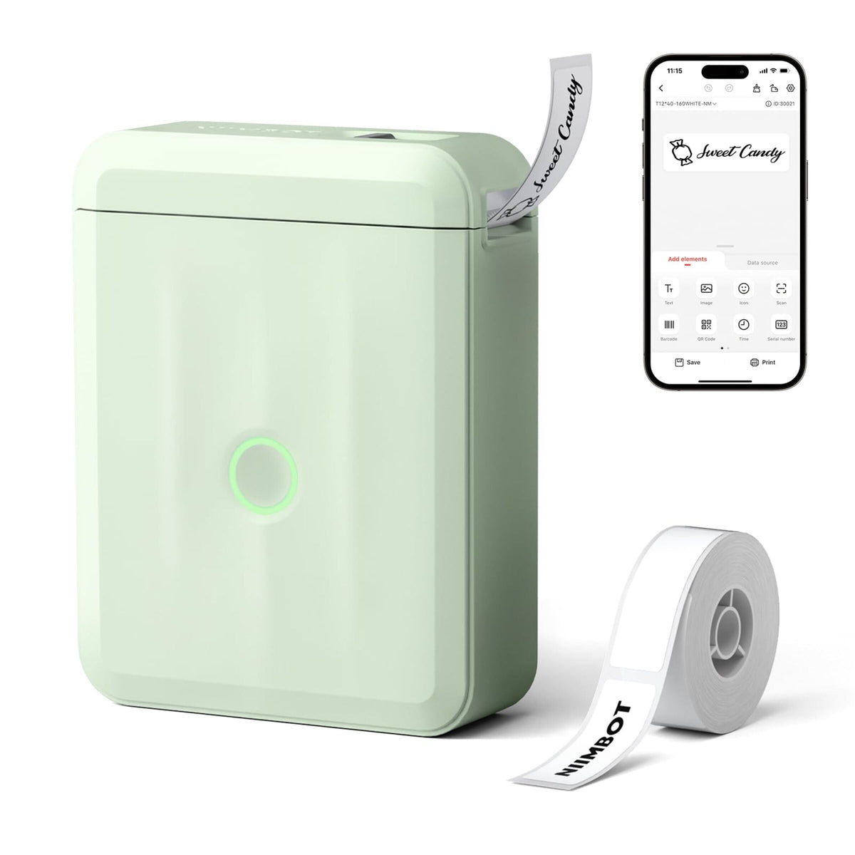 NIIMBOT - D110_M Bluetooth Label Printer Incl Label Roll