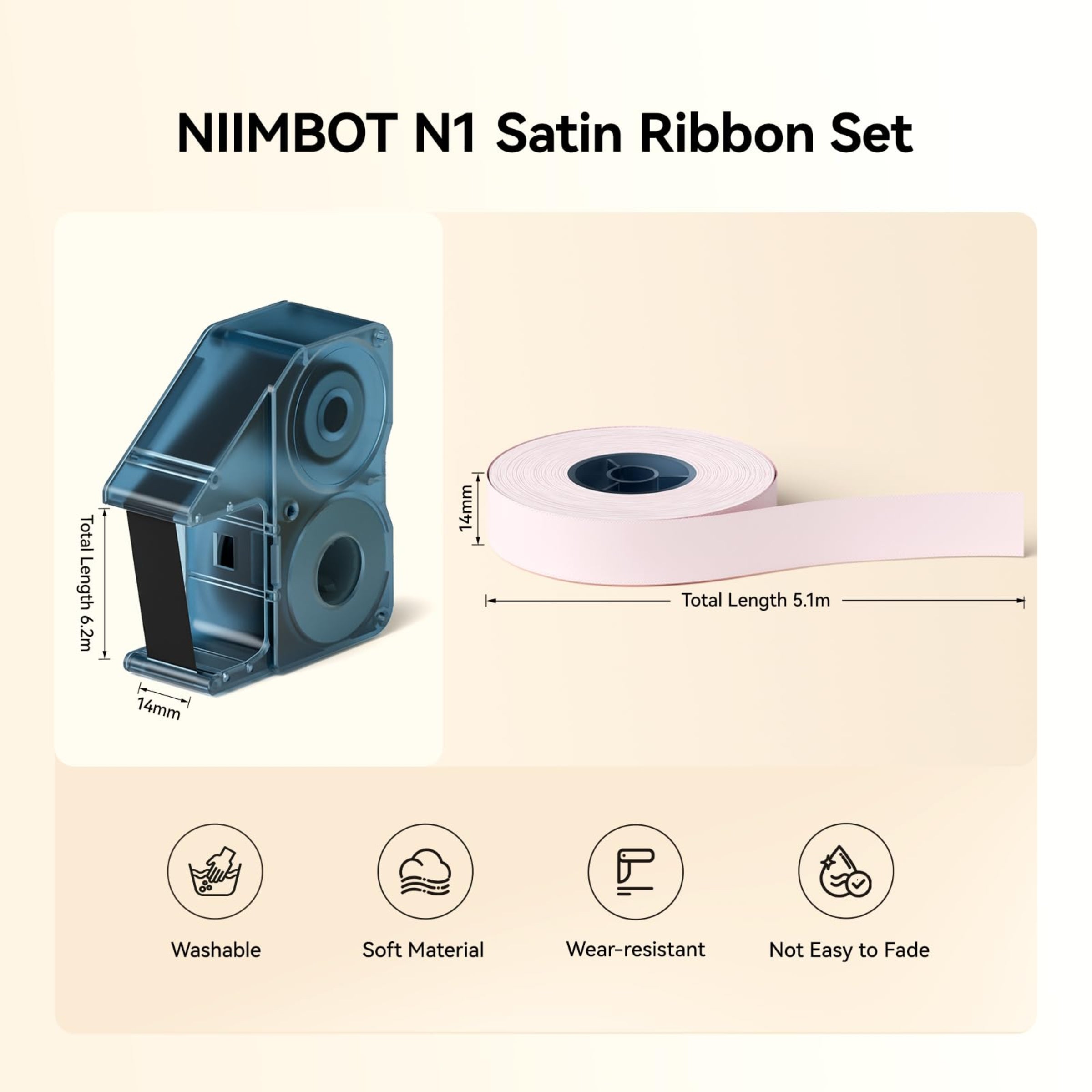 NB613 - Niimbot - N1 - Satin Ribbon Sets - 14mm X 5.1 Meters