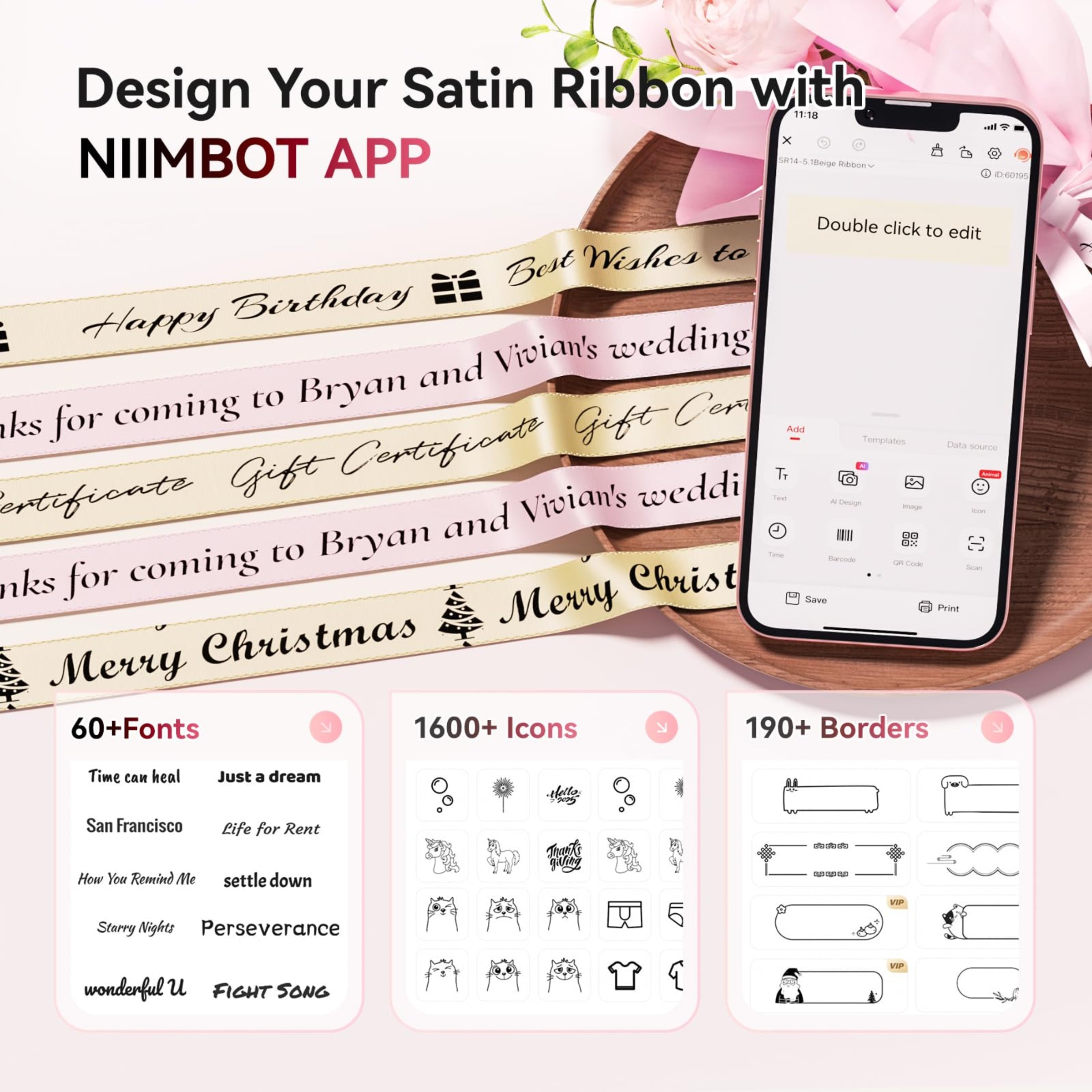 NB613 - Niimbot - N1 - Satin Ribbon Sets - 14mm X 5.1 Meters