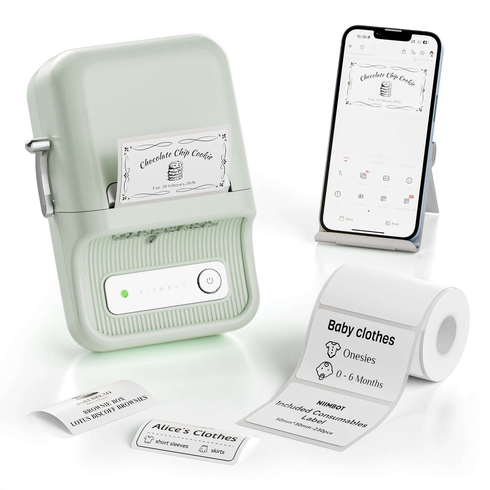 NB109 - NIIMBOT - B21S - PORTABLE THERMAL LABEL BLUETOOTH PRINTER INCL FREE LABEL (50X30MM)