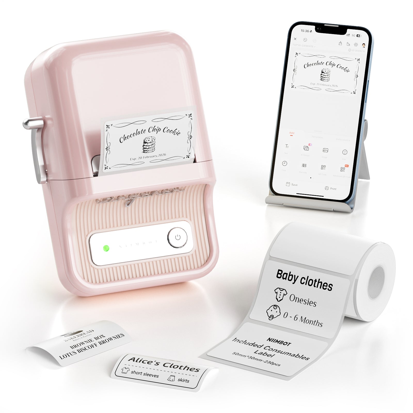 NB109 - NIIMBOT - B21S - PORTABLE THERMAL LABEL BLUETOOTH PRINTER INCL FREE LABEL (50X30MM)