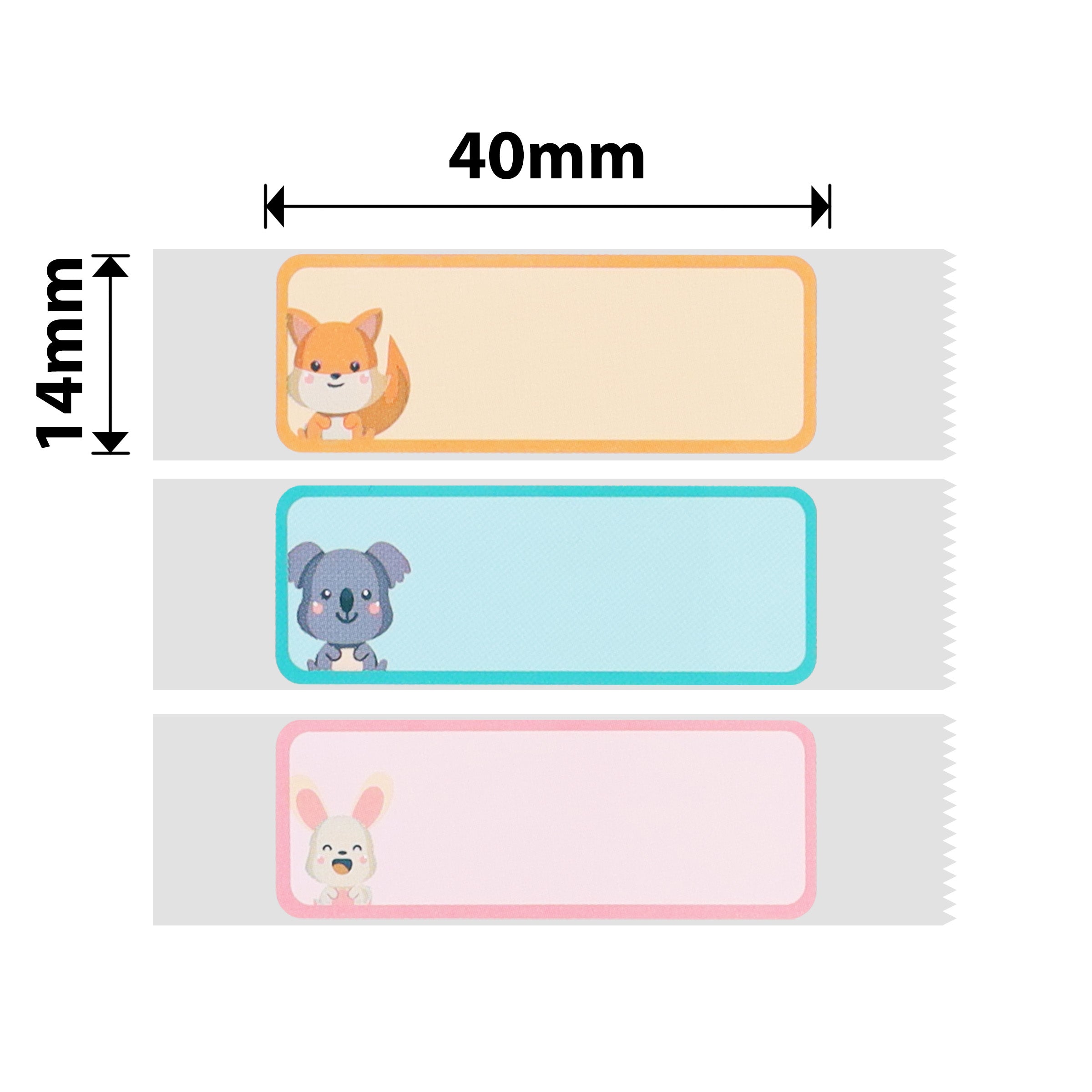 NB180 - NIIMBOT - D11 / D101 / D110 / H1S - 14X40MM - 160 CUTE ANIMALS LABELS