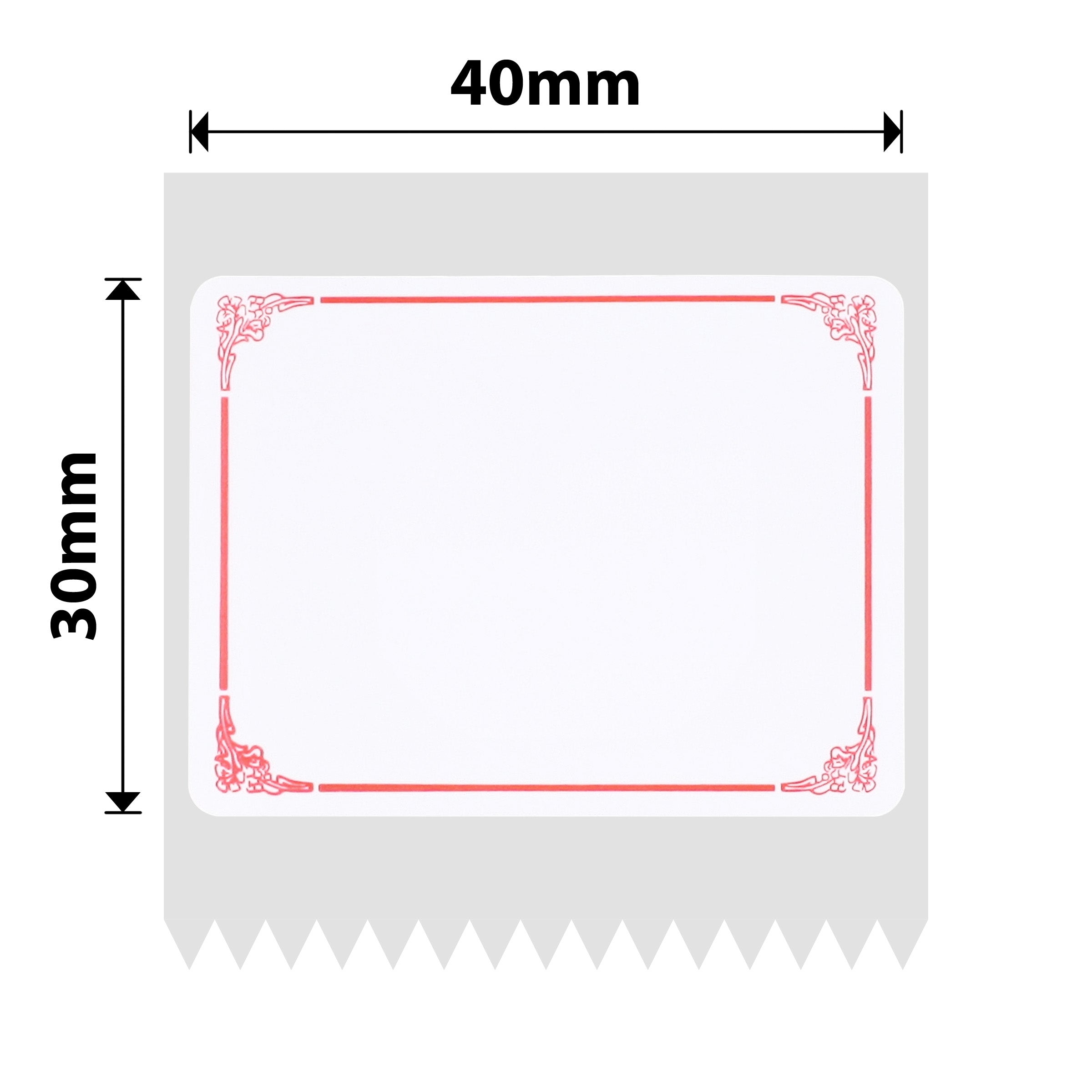 NB188 - NIIMBOT - B1 / B21 / B3S / B4 - 40X30MM - 230 ETICHETTE PER ROTOLO - DESIGN CON BORDO ROSSO