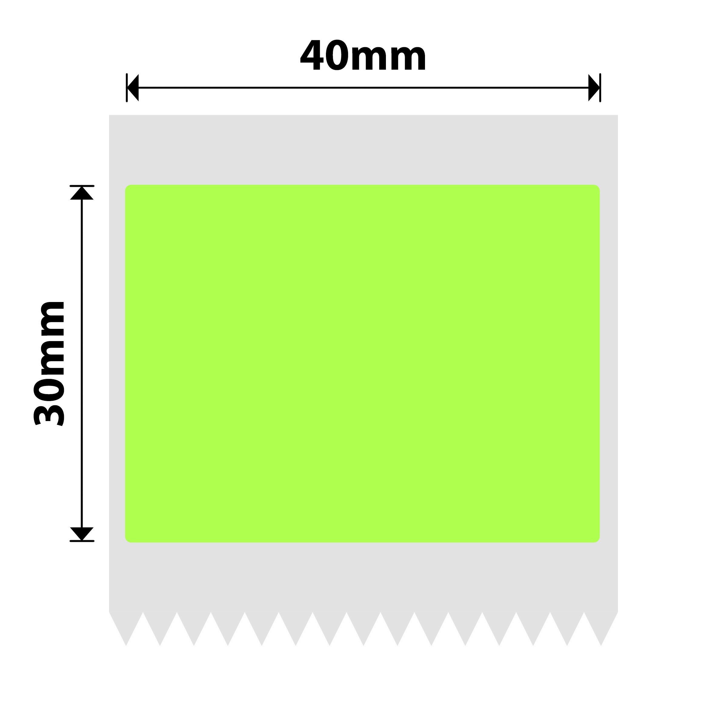 NB190 - NIIMBOT - B1 / B21 / B3S / B4 - 40X30MM - 230 ETICHETTE PER ROTOLO - SOLIDO - VERDE