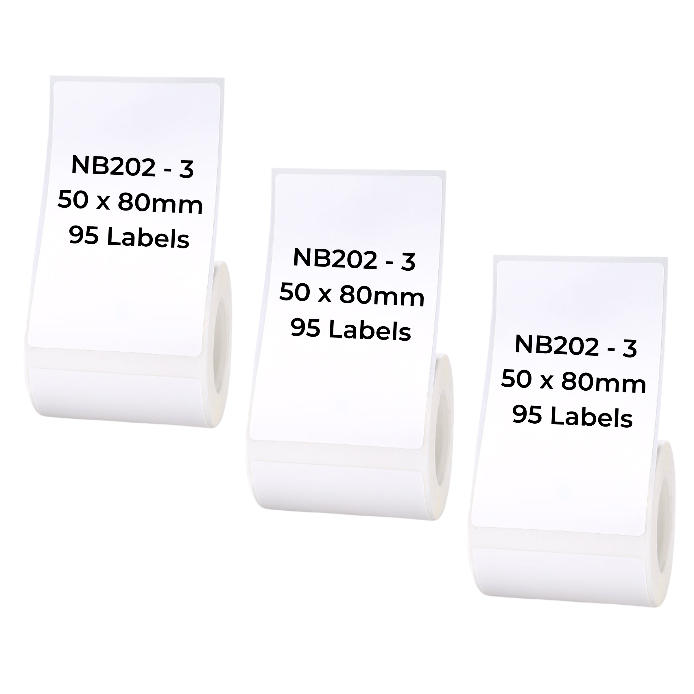 NB202 - NIIMBOT - B1 / B21 / B3S / B4 - 50 x 80 mm - 95 étiquettes par rouleau - Blanches