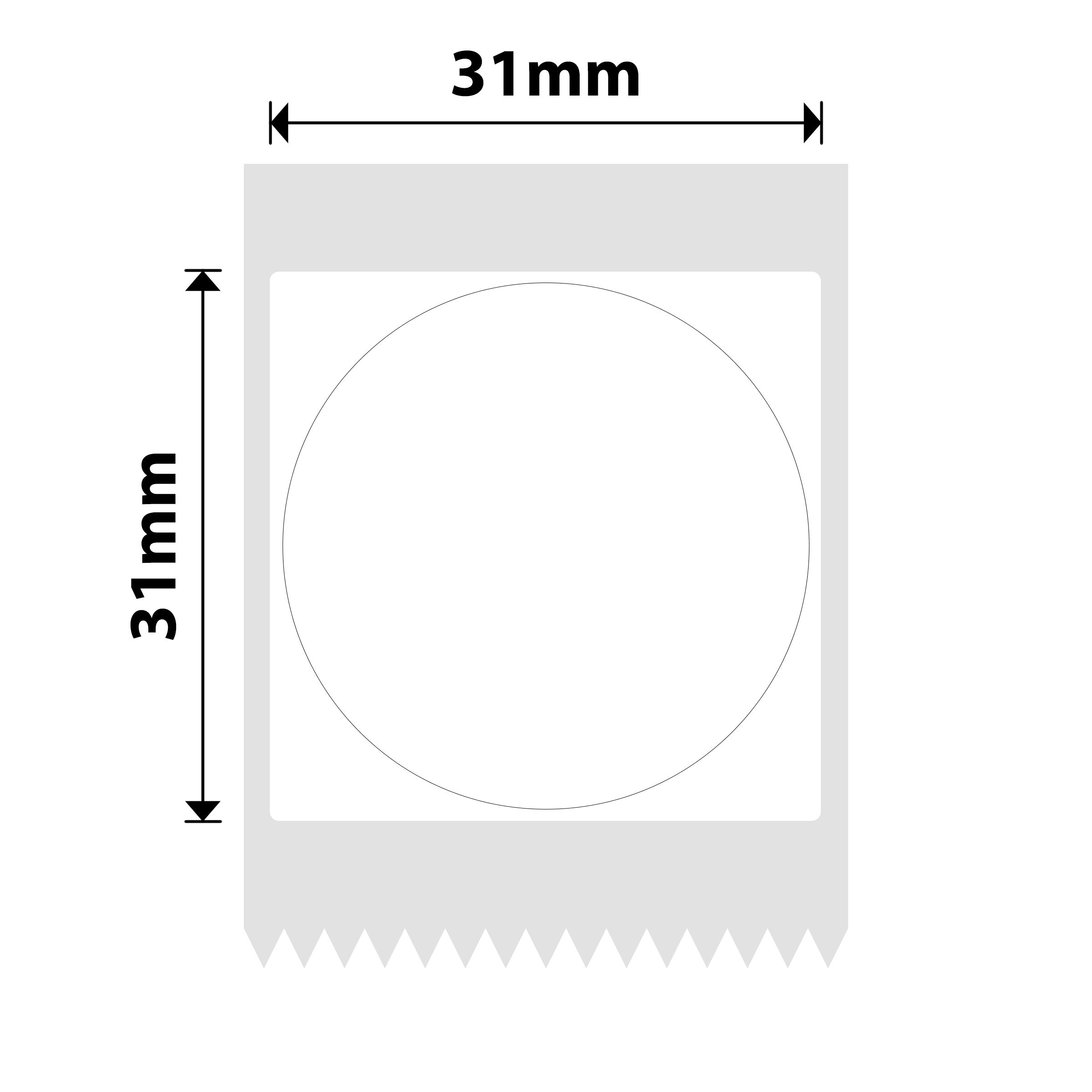 NB212 - NIIMBOT - B1 / B21 / B3S / B4 - 31 x 31 mm - Rondes - 210 étiquettes par rouleau - Blanches