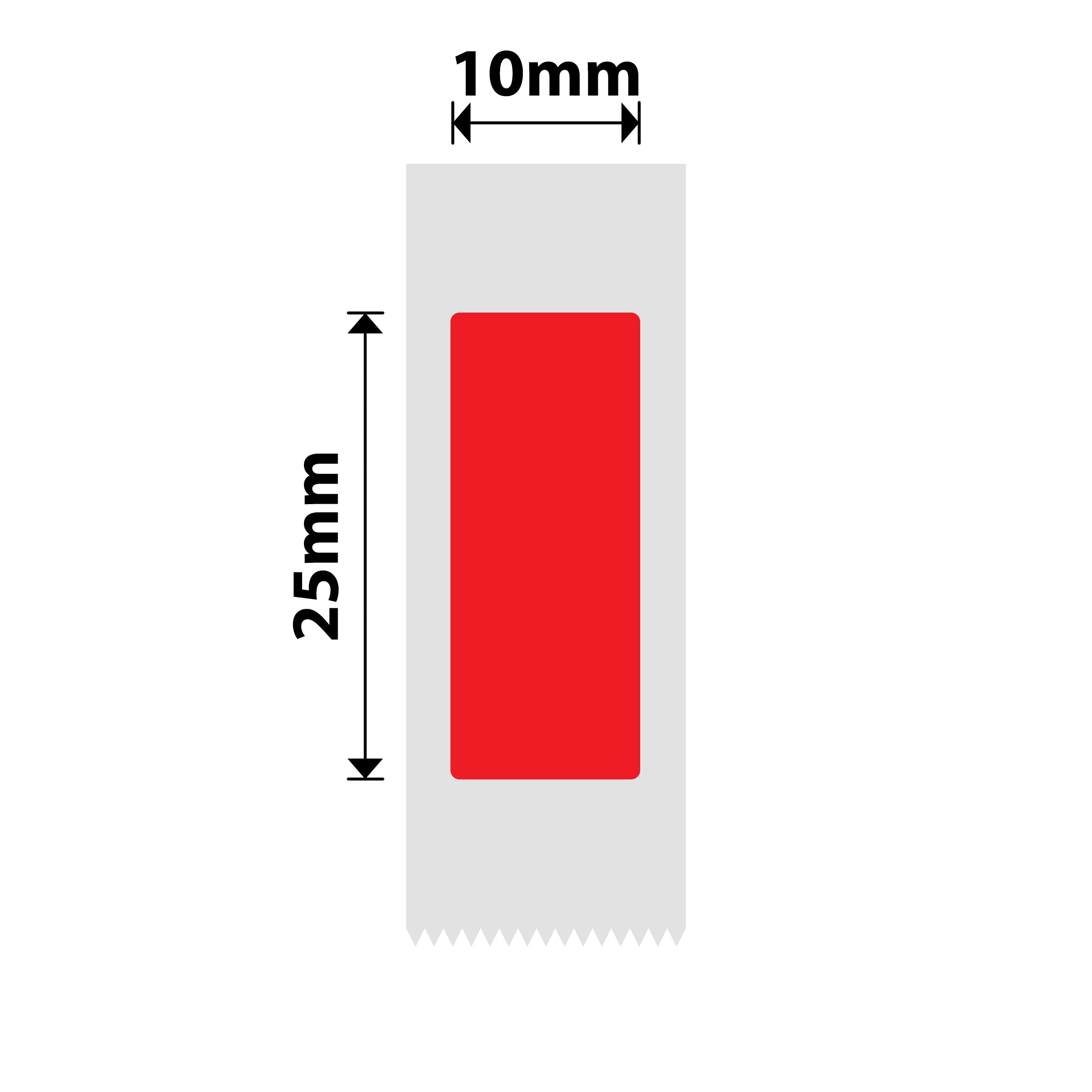 NB265 - NIIMBOT - D11 / D101 / D110 / H1S - 10X25MM - 240 RED LABELS