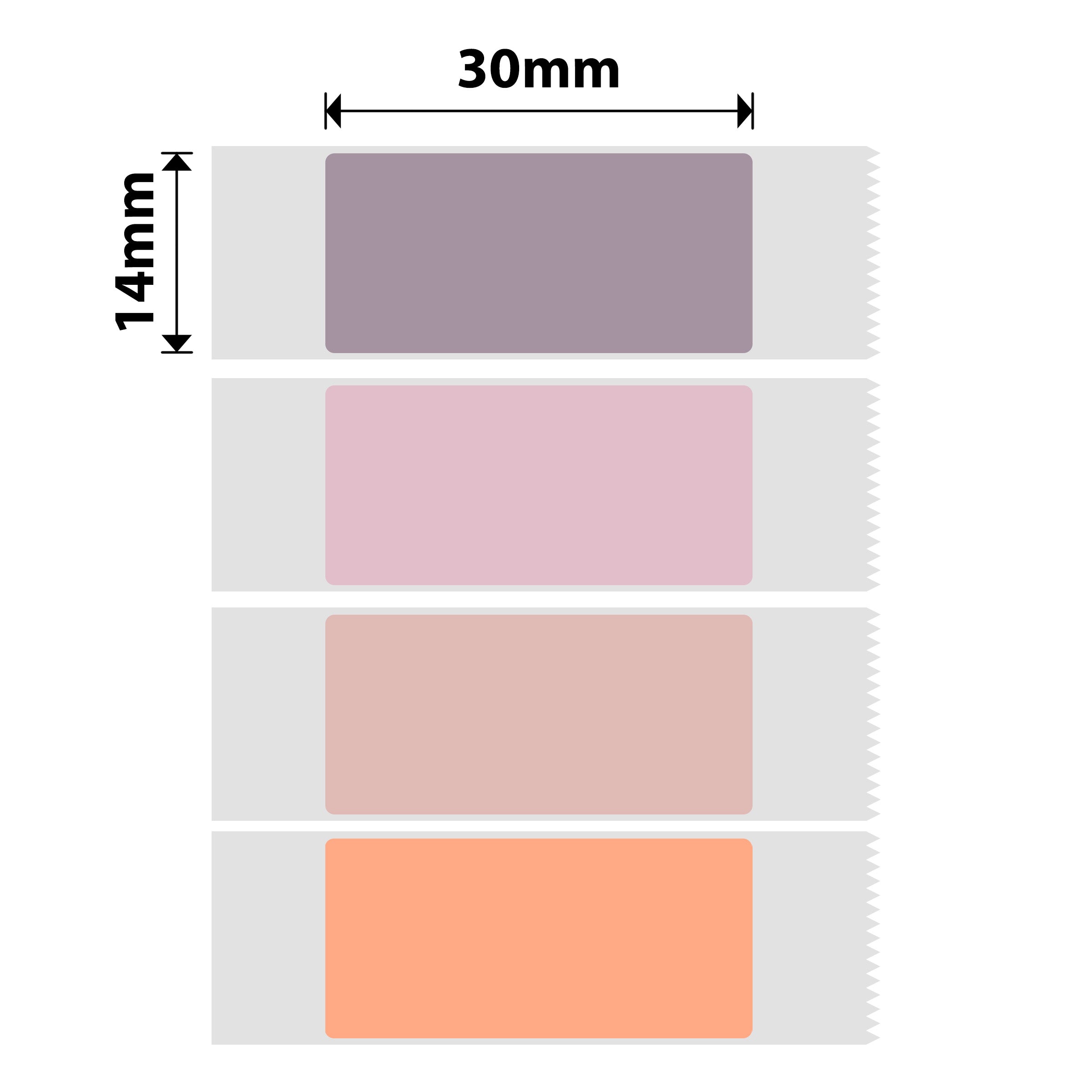 NB283 - NIIMBOT - D11 / D101 / D110 / H1S - 14X30MM - 210 PINK 4 COLOURS LABELS