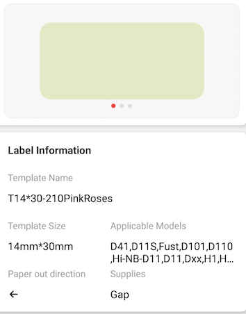 NB284 - NIIMBOT - D11 / D101 / D110 / H1S - 14X30MM - 210 GREEN 3 COLOURS LABELS
