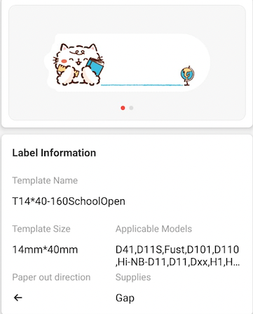 NB298 - NIIMBOT - D11 / D101 / D110 / H1S - 14X40MM - 160 SCHOOL RABBIT LABELS