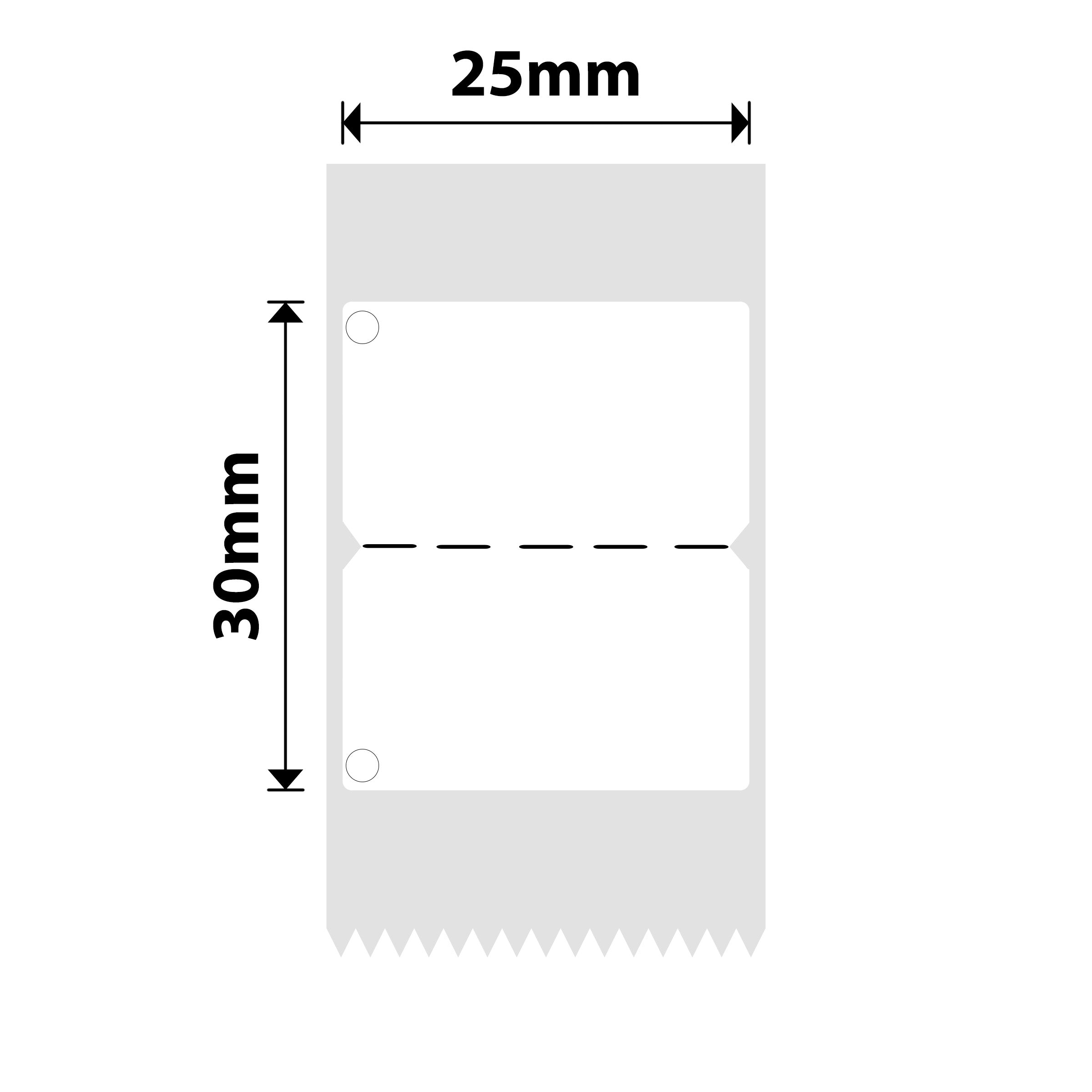 NIIMBOT - D101 Only - 25x30mm - White With Hole - 210 Labels
