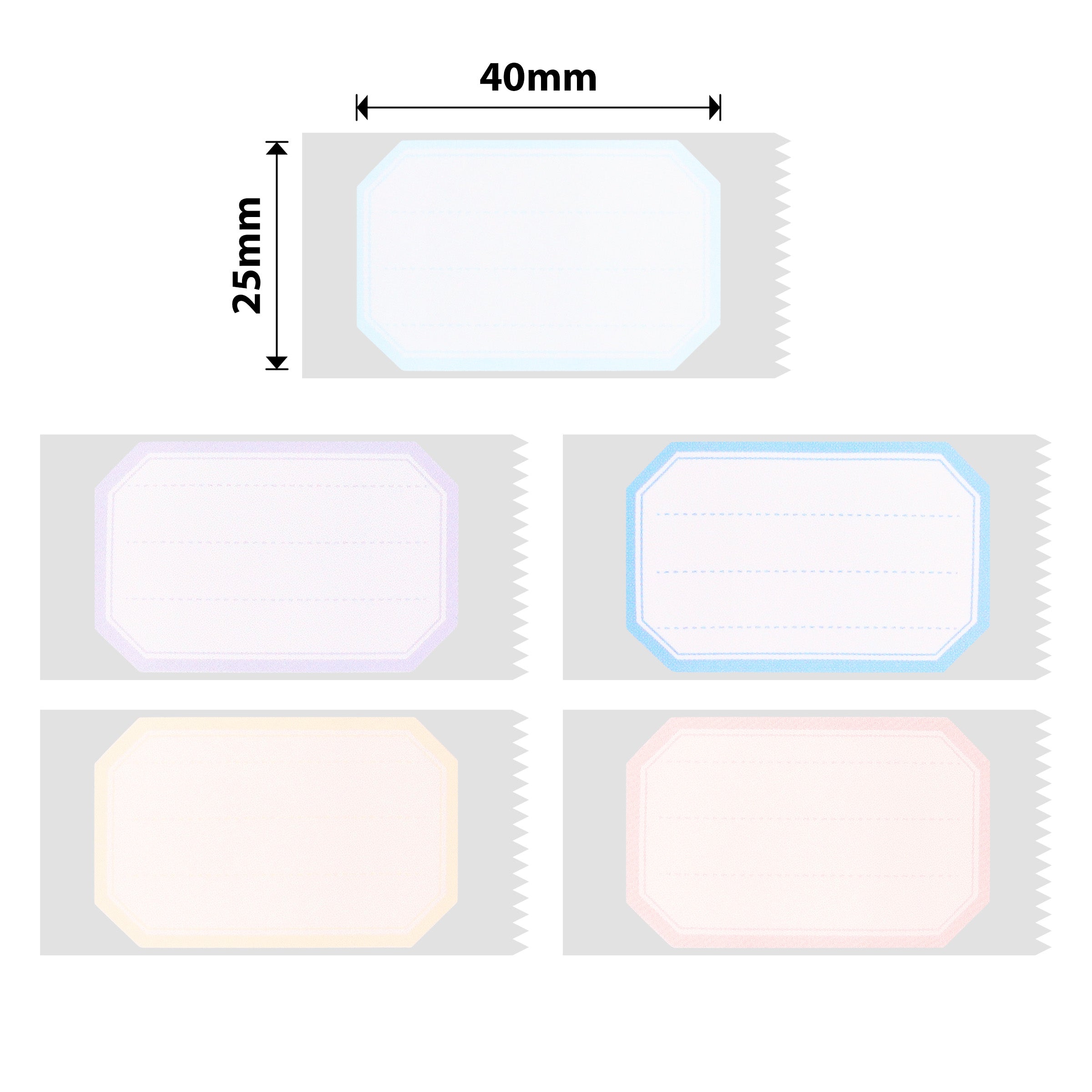 NB356 - NIIMBOT - D101 UNIQUEMENT - R25X40MM - 160 ÉTIQUETTES PAR ROULEAU - BORDURE COULEUR