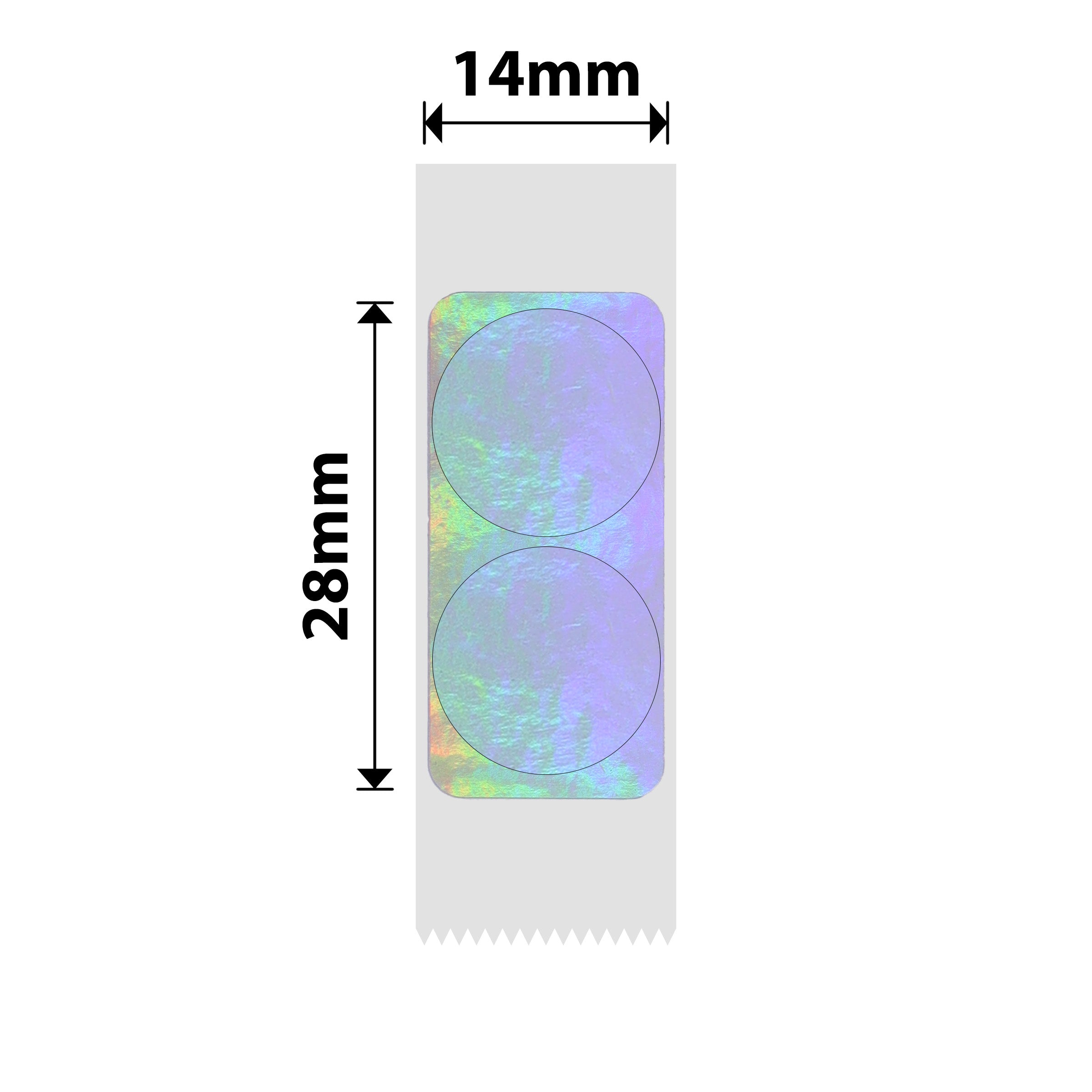 NB429 - NIIMBOT - B18 / N1 - EL14X28mm - 200 ETICHETTE PER ROTOLO - OLOGRAMMA TONDO ARGENTO
