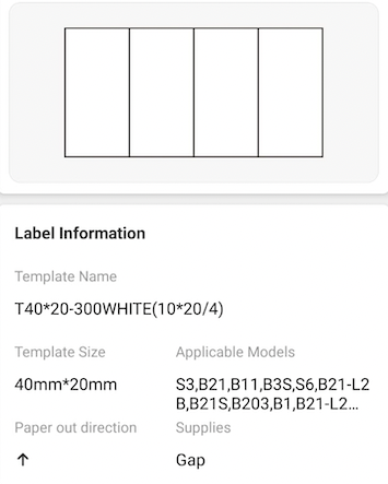 NB435 - Niimbot - B1 / B21 / B3S / B4 - 10mm X 20mm / 4 Rows - 1,600 White Labels