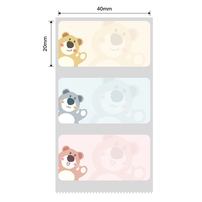 NB452 - NIIMBOT - B1 / B21 / B3S / B4 - 40X20MM - 320 CUTE BEAR LABELS