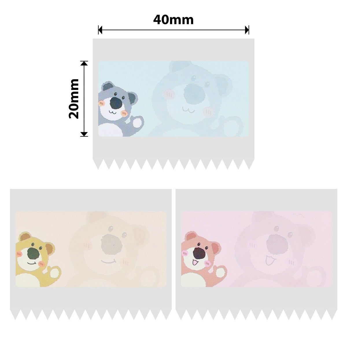 NIIMBOT - B Range - 40x20mm - Cute Bear - 320 Labels
