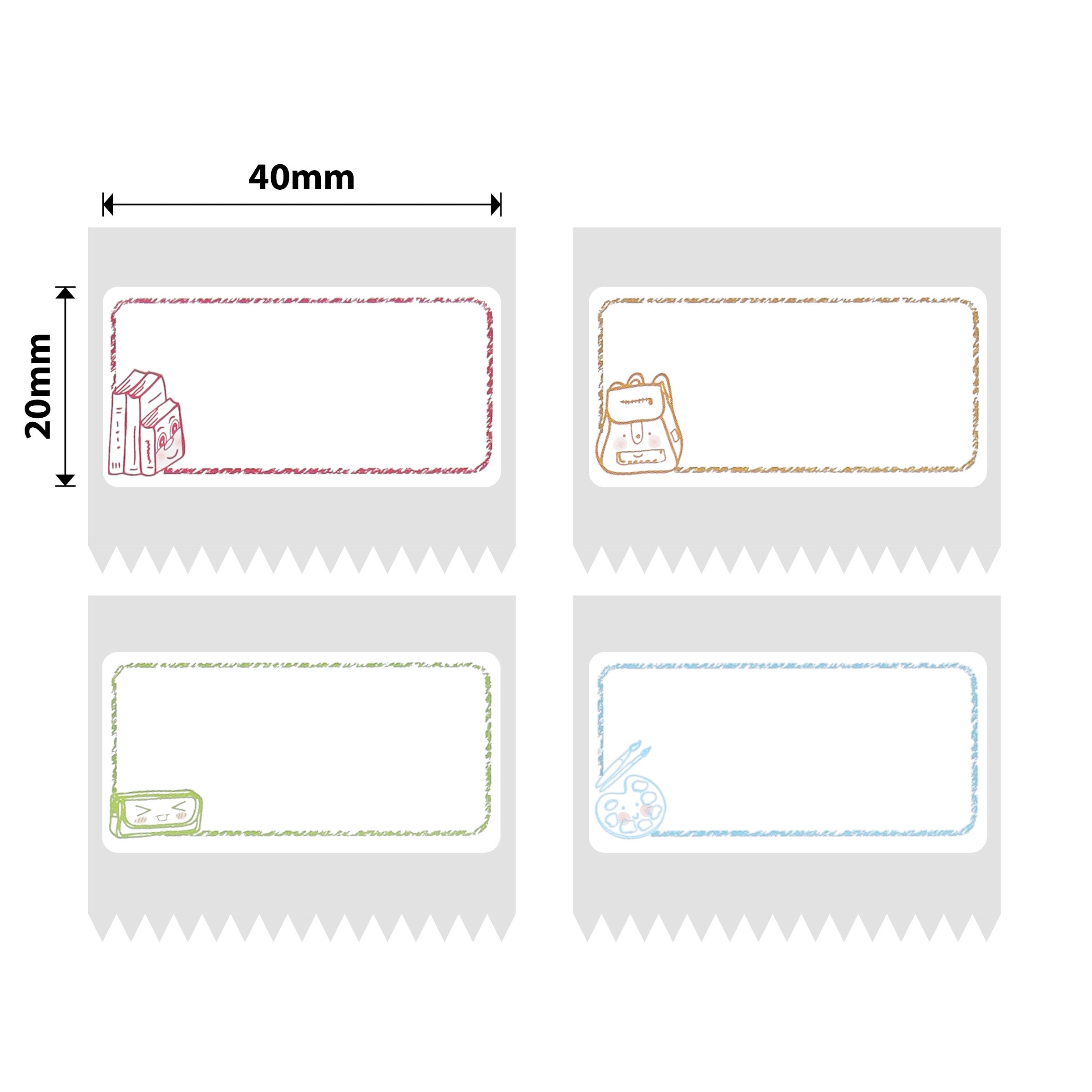 NIIMBOT - B Range - 40x20mm - Study Buddy Multi-Colour - 320 Labels