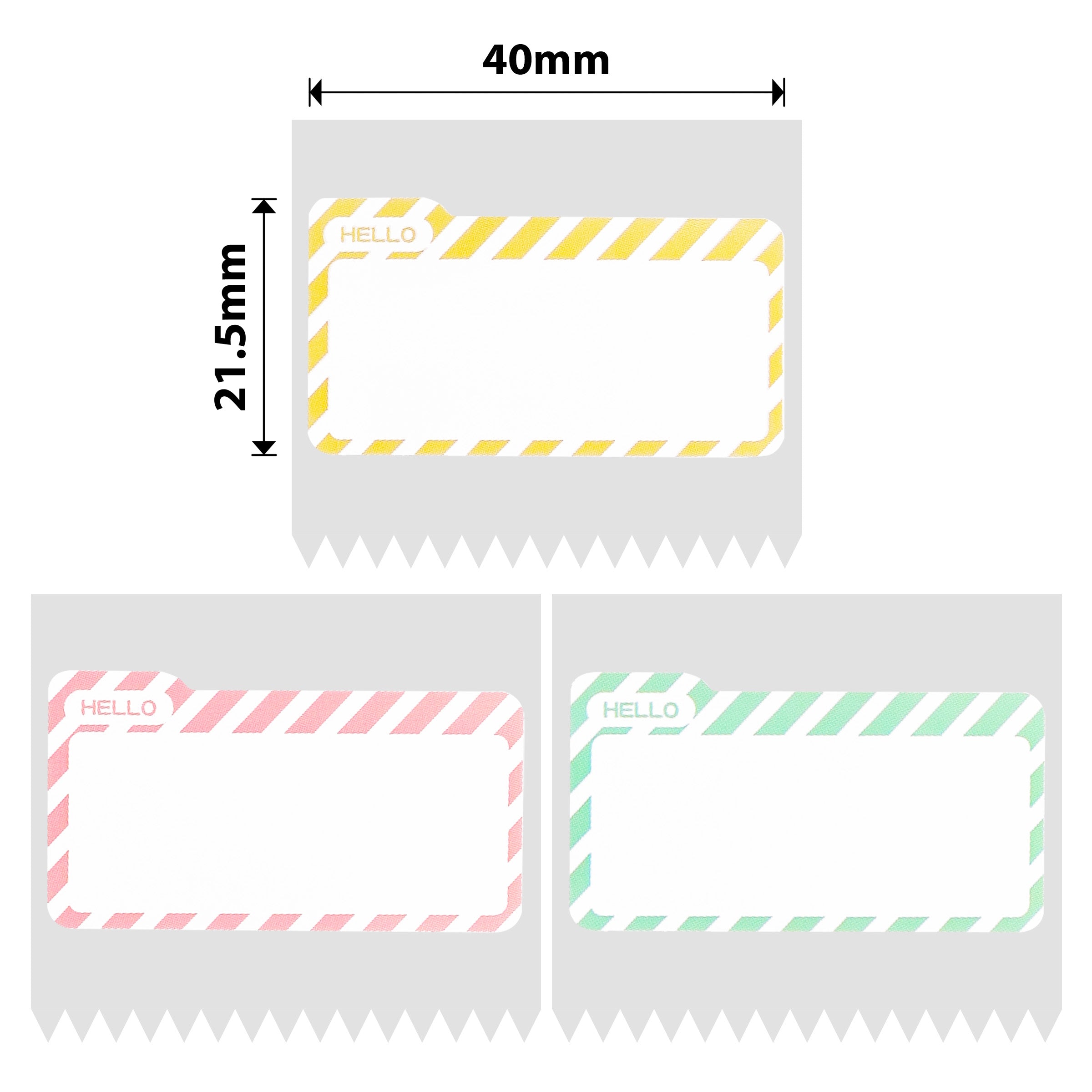 NIIMBOT - B Range - 40x21.5mm - Hello Name Tag Multi-Colour - 300 Labels