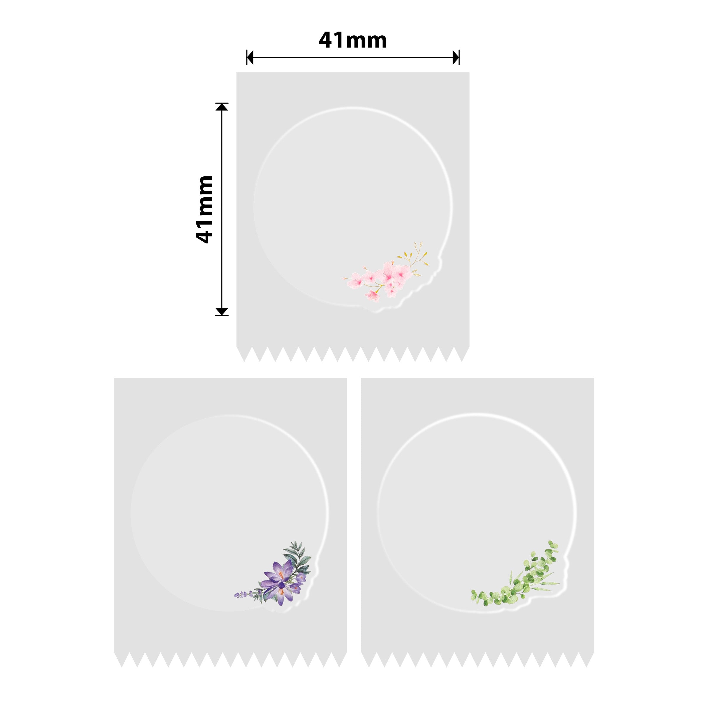 NB474 - NIIMBOT - B1 / B21 / B3S / B4 - 41X41MM - 170 TRANSPARENT WHISPERING FLOWERS LABELS