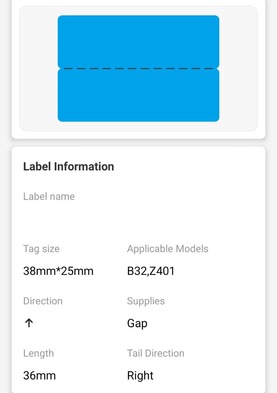 NB487 - NIIMBOT - M3 ONLY - 38X25+36MM - 450 BLUE CABLE LABELS