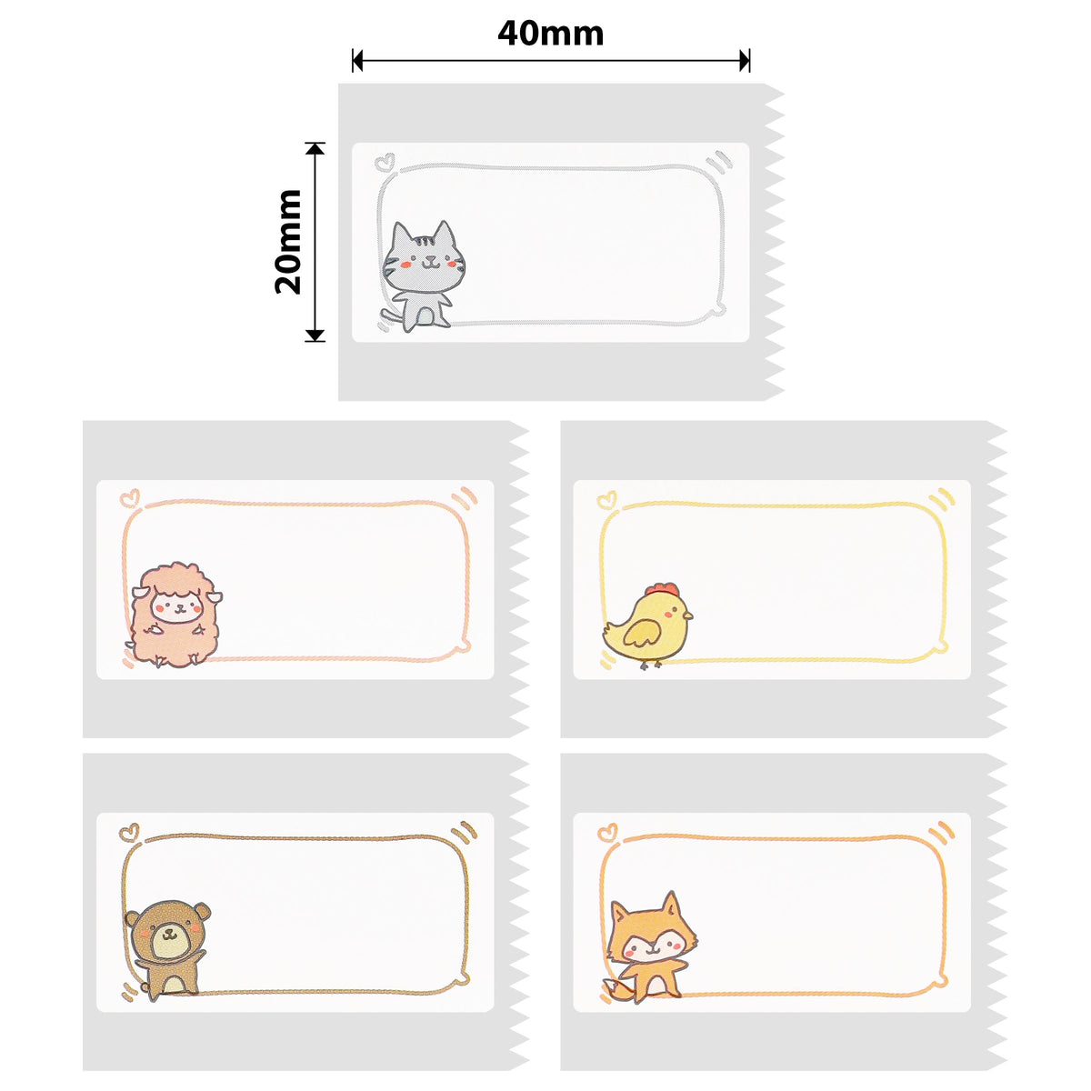 NIIMBOT - B Range - 40x20mm - Animal Messages - 320 Labels