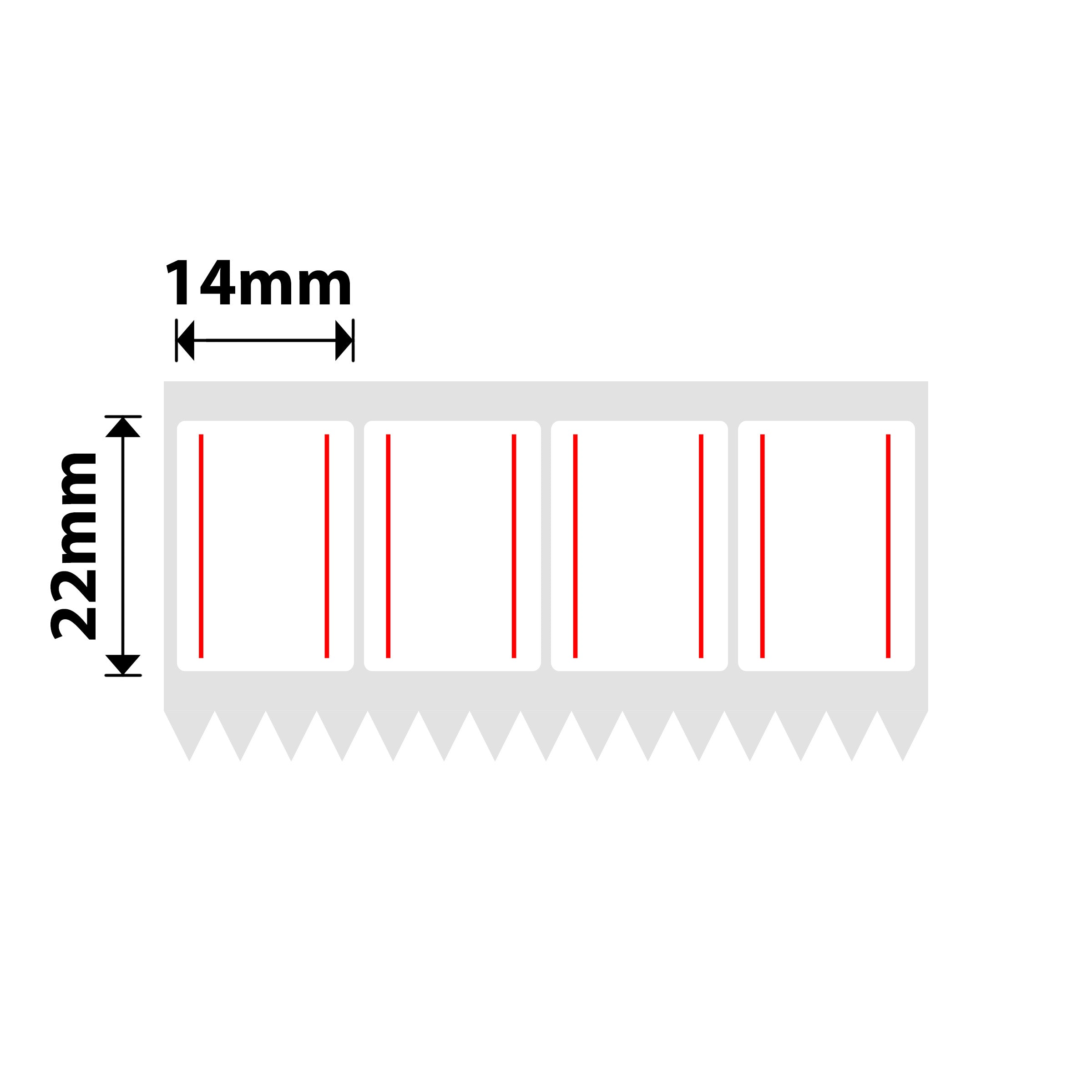 NB583 - NIIMBOT - SOLO K3 - T14X22MM/4L - 4.800 ETICHETTE PER ROTOLO - DOPPIA LINEA ROSSA
