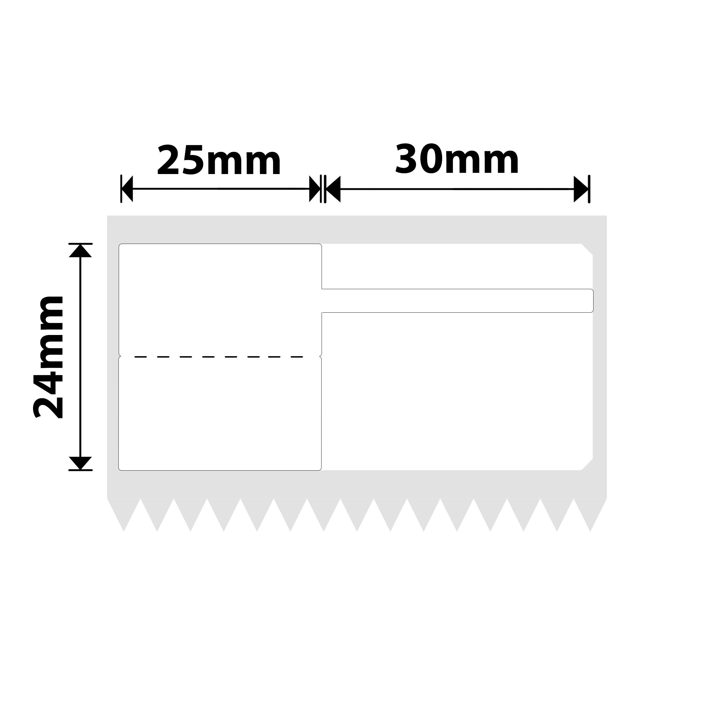 NB588 - NIIMBOT - K2 / K3 - 25X24+25MM - 1,110 WHITE JEWELLERY LABELS