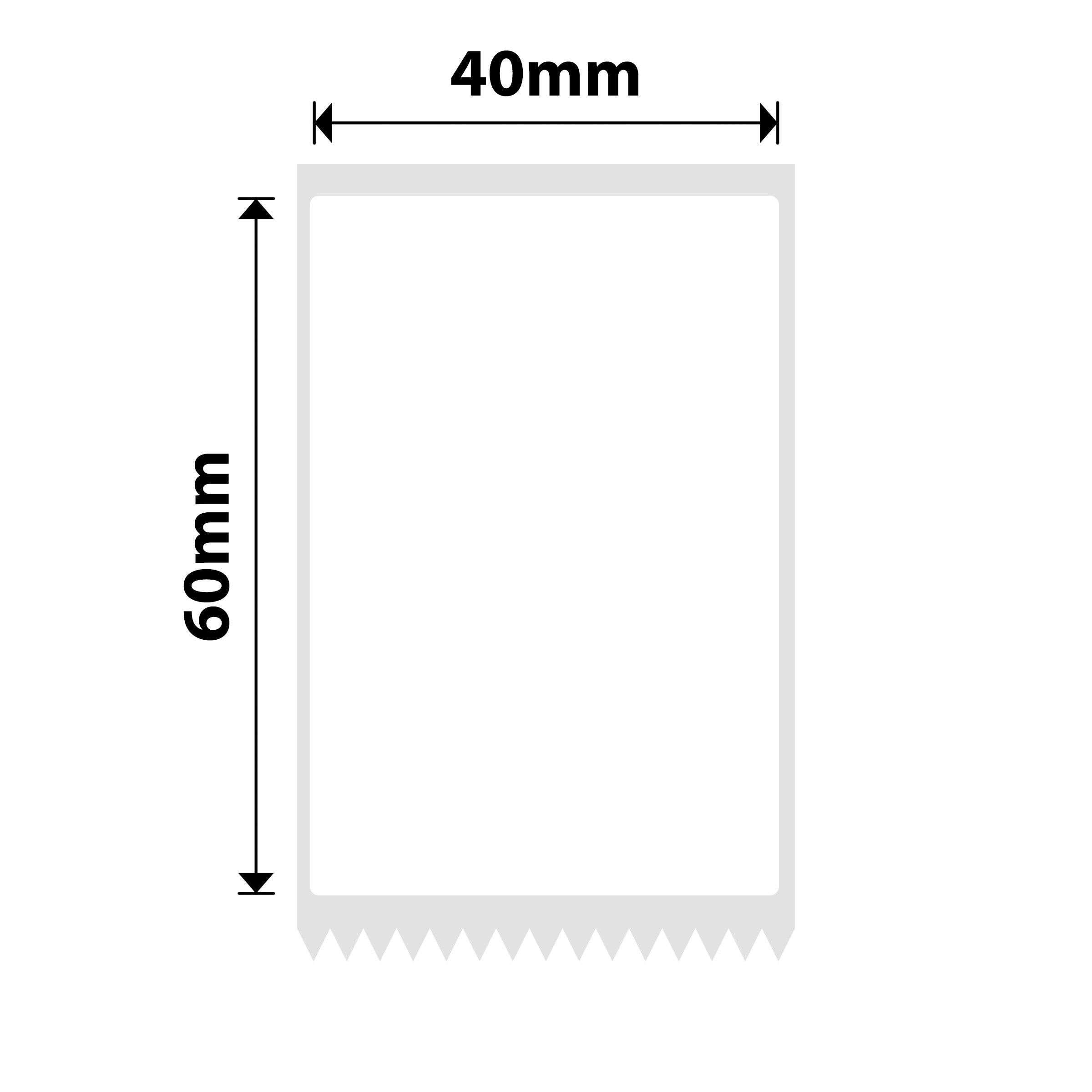 NB596 - NIIMBOT - M2 / M3 - EW40X60MM - 115 ETICHETTE A TRASFERIMENTO TERMICO - BIANCHE - RETTANGOLARE - PET