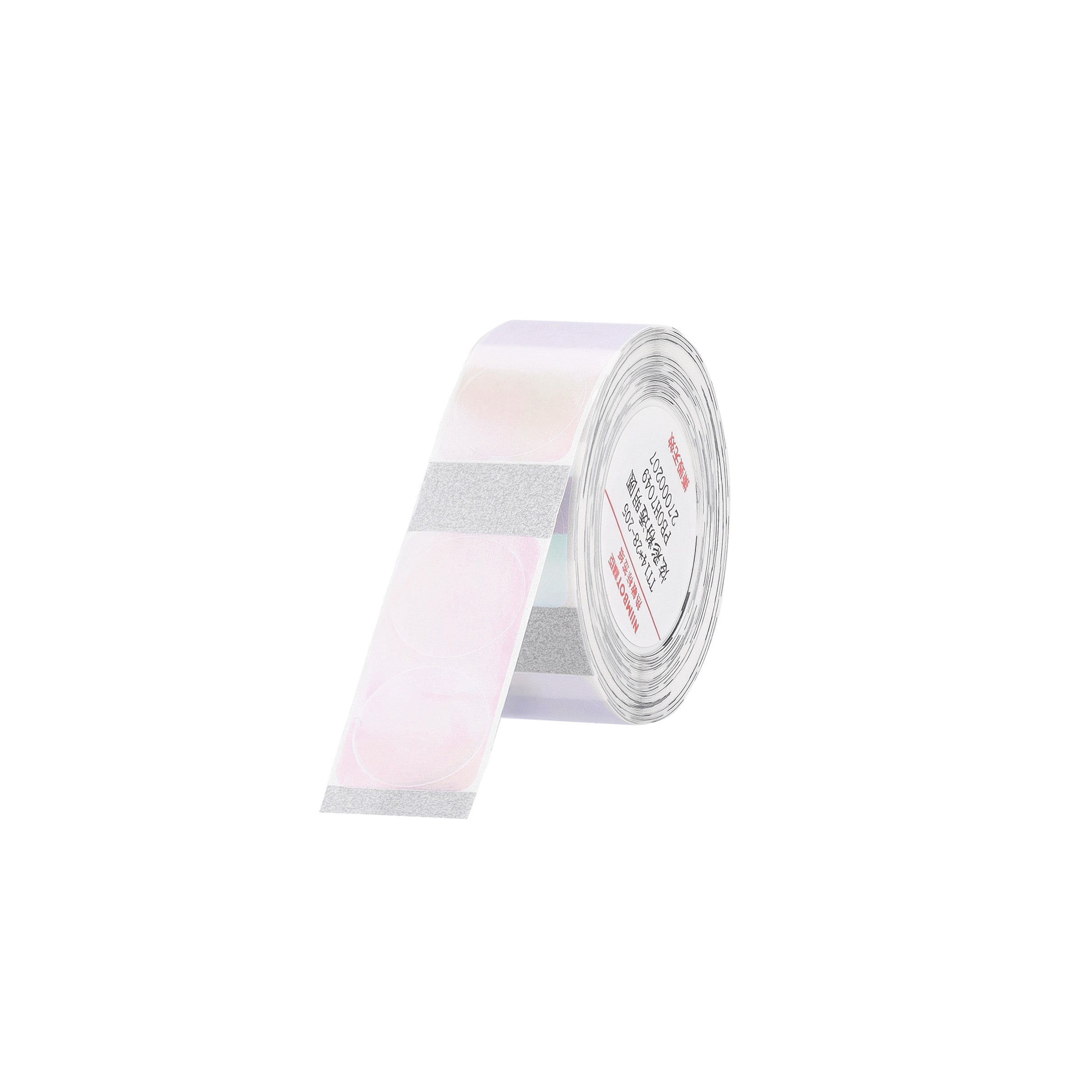 NB639 - NIIMBOT - D11 / D101 / D110 / H1S - 14X28MM - 205 TRANSPARENT ROUND COLOURFUL PINK LABELS
