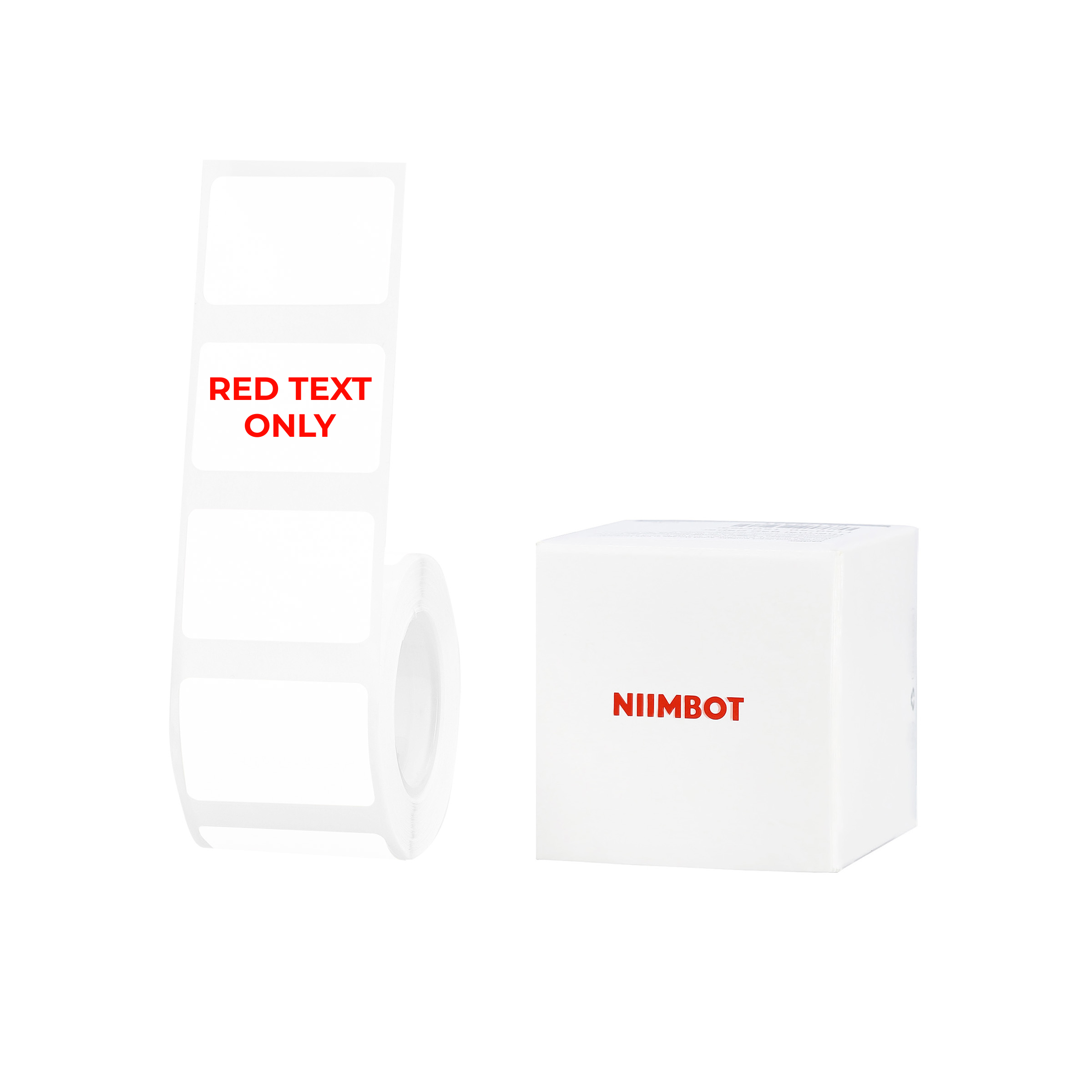 NB649 - NIIMBOT - B1 / B21 / B3S / B4 - T30X20 - 315 ETICHETTE PER ROTOLO - BIANCO - SOLO TESTO ROSSO - RETTANGOLO