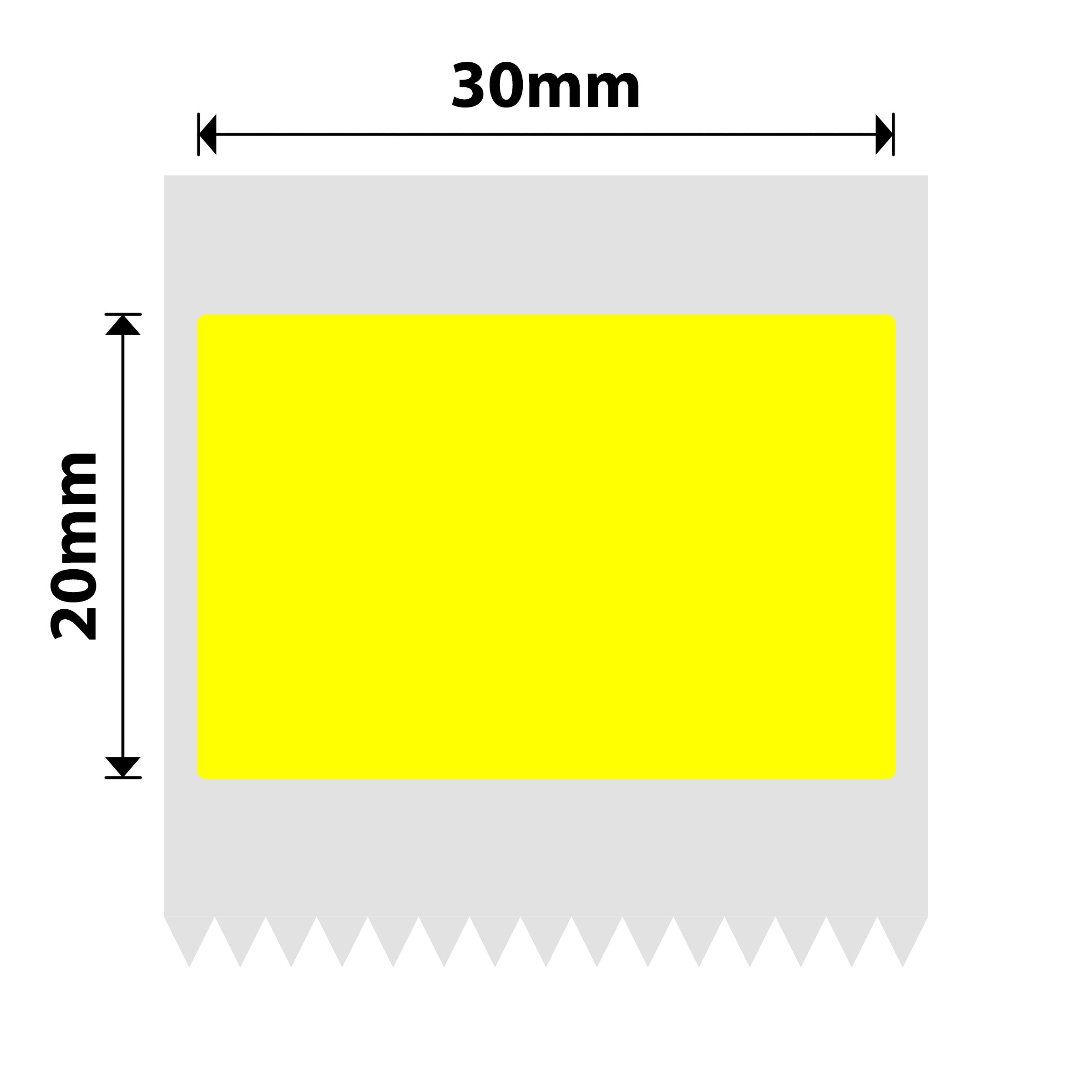 NB650 - NIIMBOT - B1 / B21 / B3S / B4 - T30X20 - 315 ETICHETTE PER ROTOLO - GIALLO - SOLO TESTO ROSSO - RETTANGOLO