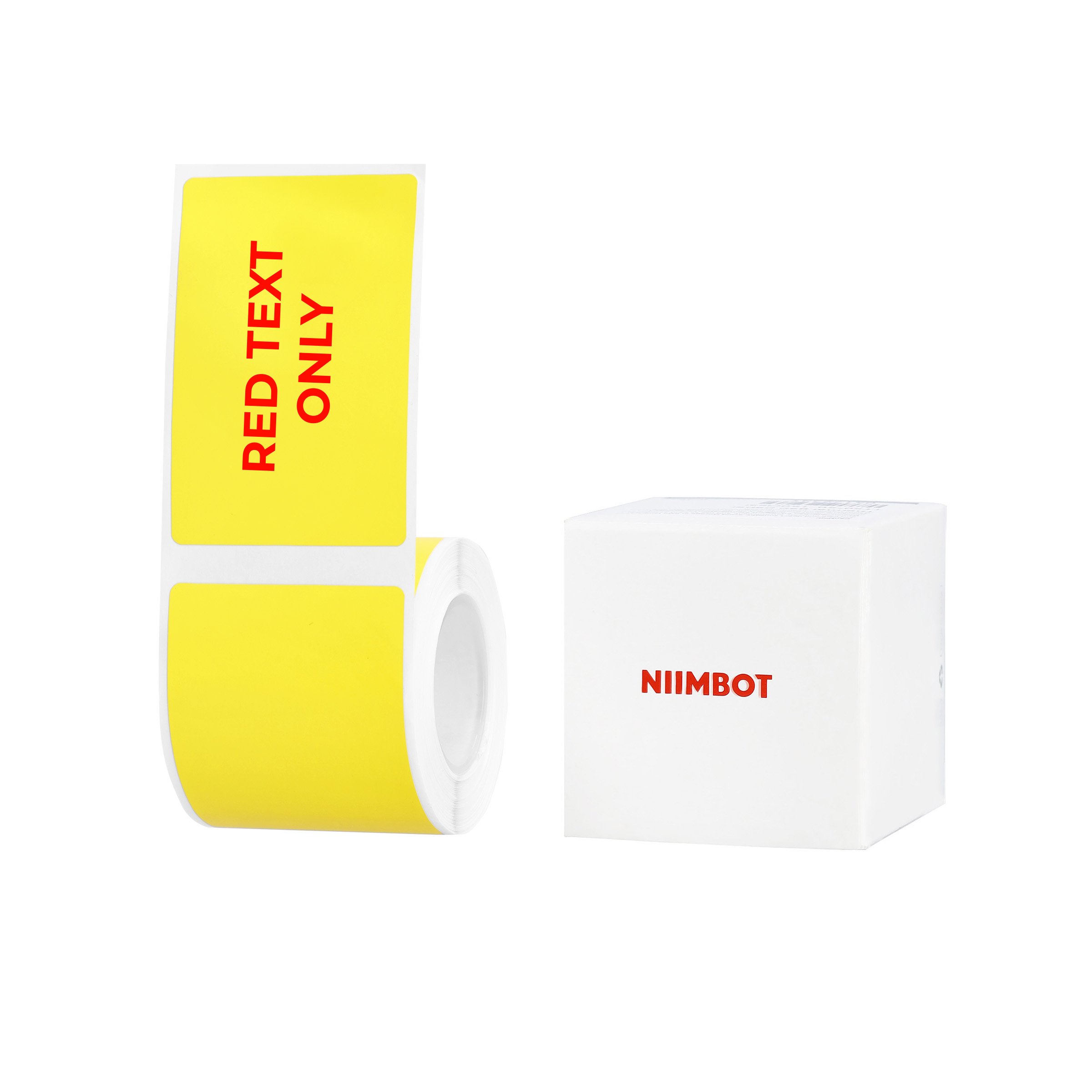 NB654 - NIIMBOT - B1 / B21 / B3S / B4 - T40X60 - 125 ETICHETTE PER ROTOLO - GIALLO - SOLO TESTO ROSSO - RETTANGOLO