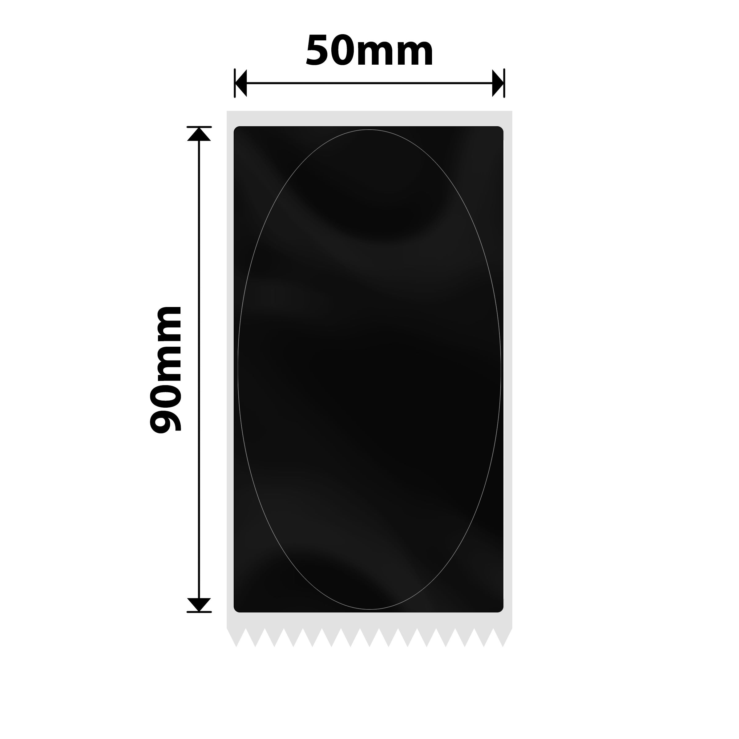 NIIMBOT - M Range - 50x90mm - Glossy Black Oval - 85 Labels