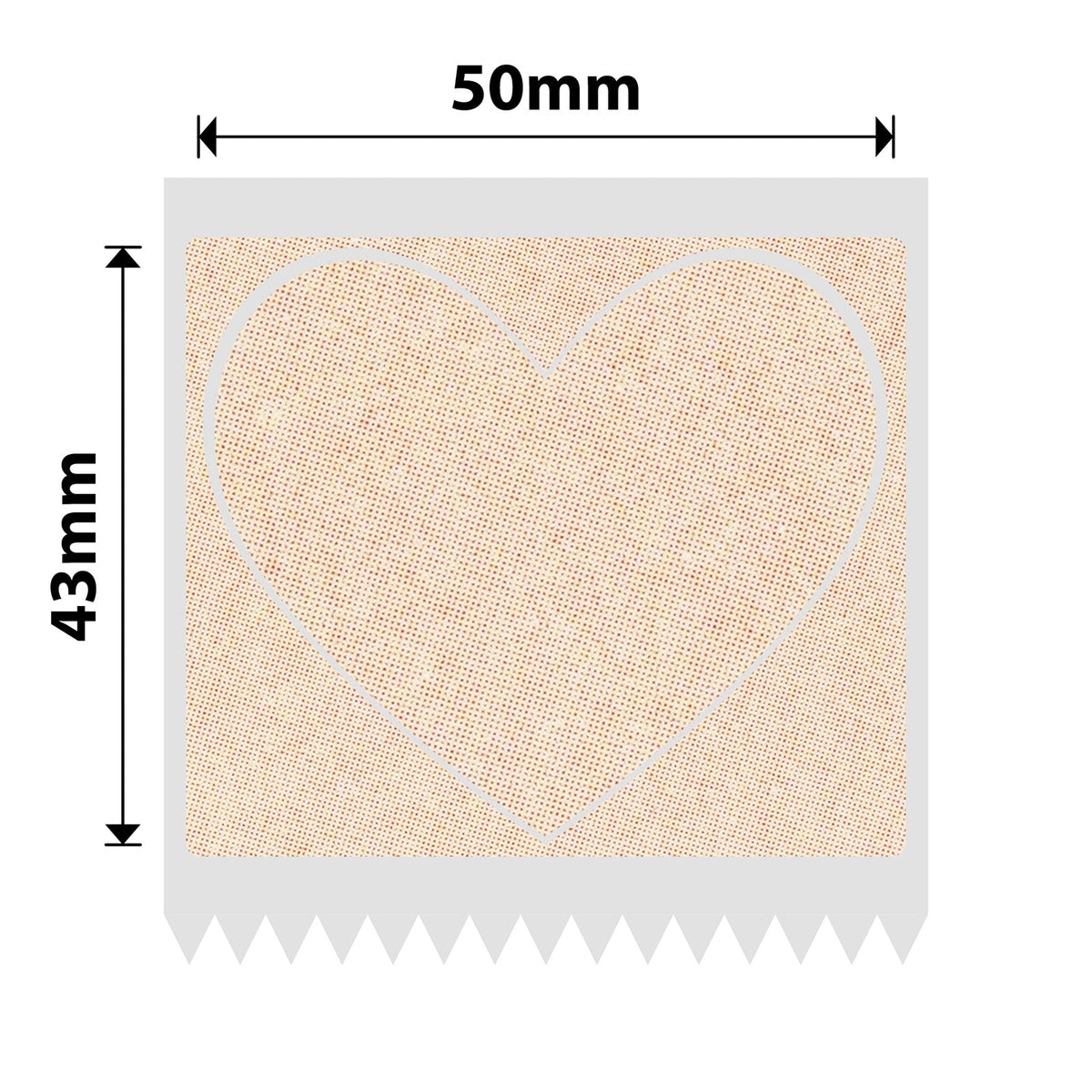NIIMBOT - B Pro Range - 50x43mm - Kraft Heart Shape - Dual Colour - Red & Black Text - 165 Labels