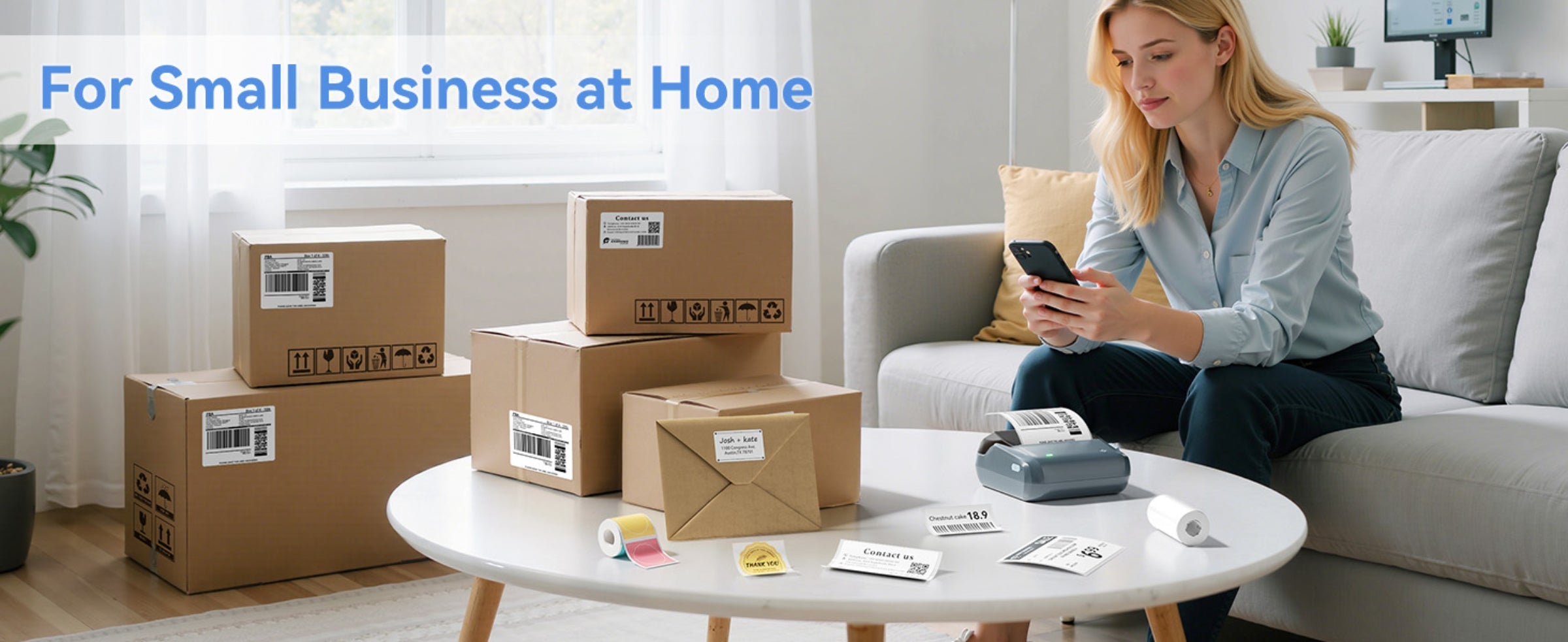 NB609 - NIIMBOT - B4 - BLUETOOTH SHIPPING THERMAL LABEL PRINTER INCL FREE LABEL ROLL