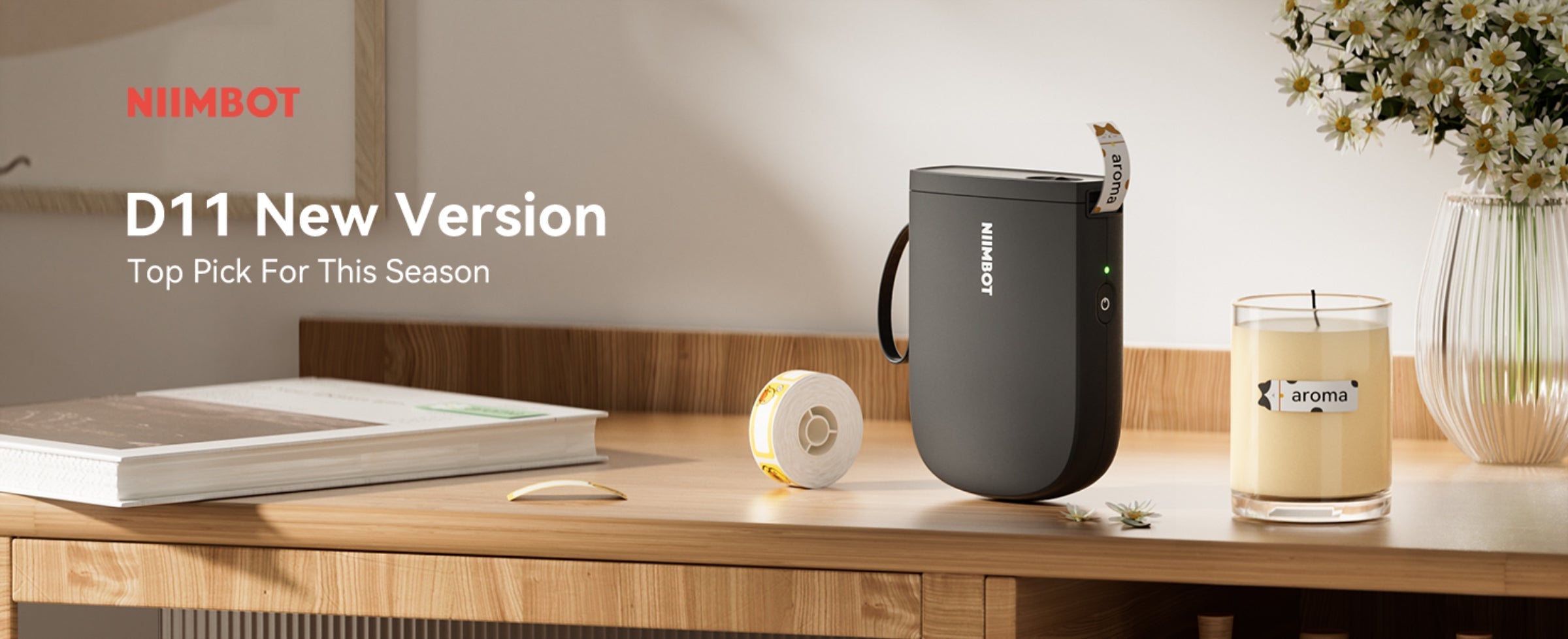 NIIMBOT - D11_H - 300 DPI - IMPRIMANTE D'ÉTIQUETTES BLUETOOTH PORTABLE AVEC ROULEAU D'ÉTIQUETTES OFFERT