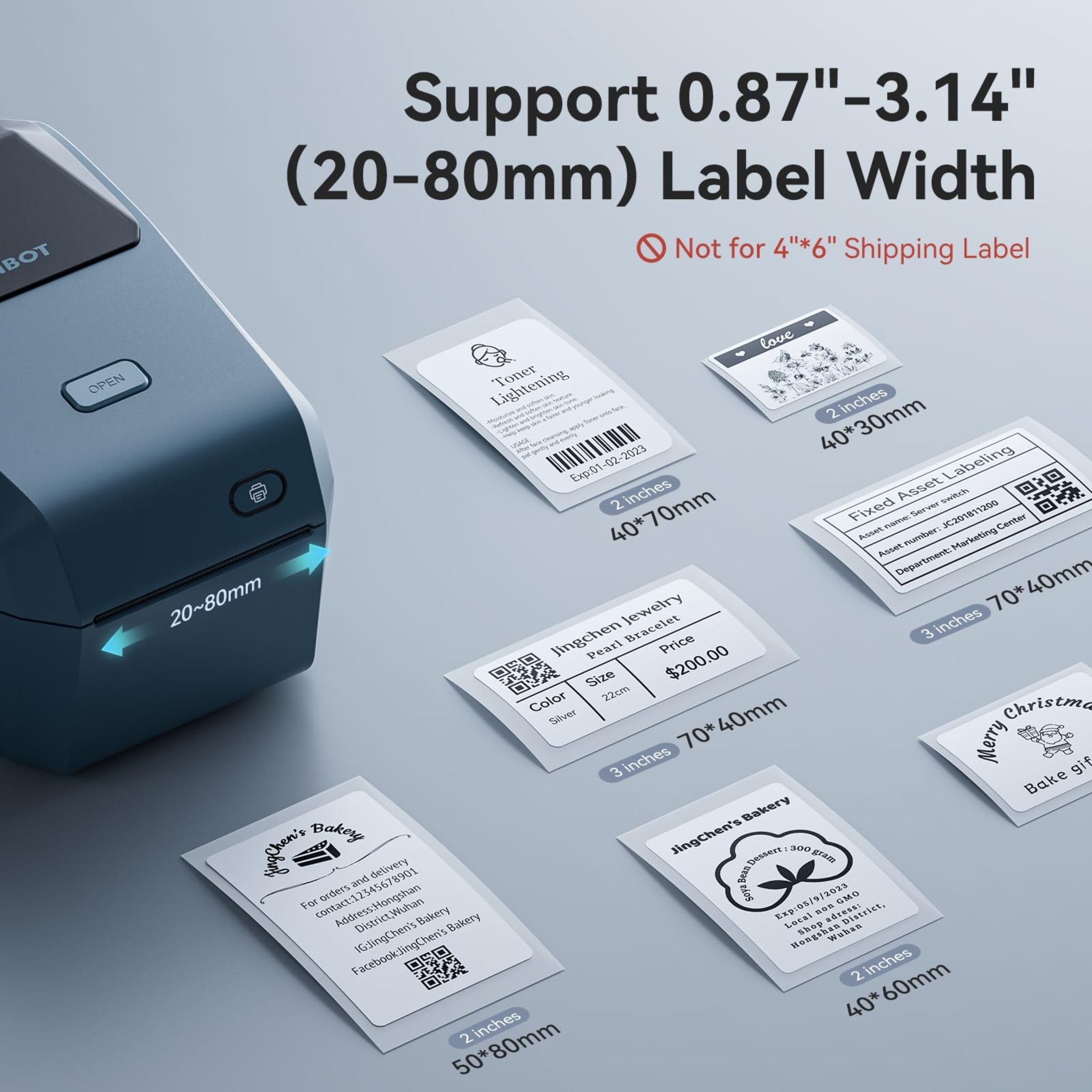 NIIMBOT - K3_W - IMPRIMANTE D'ÉTIQUETTES THERMIQUE PROFESSIONNELLE BLUETOOTH ET WIFI - COMPREND UN ROULEAU D'ÉTIQUETTES 50*30MM AVEC 900 ÉTIQUETTES