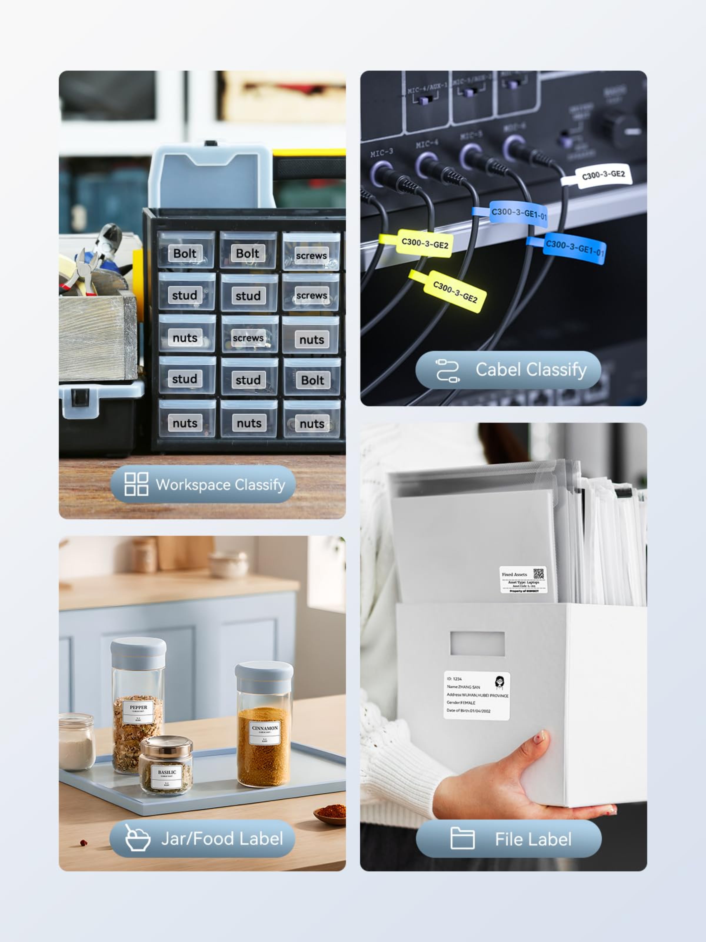 NB493 - NIIMBOT - B1 - PORTABLE THERMAL LABEL BLUETOOTH PRINTER INCLUDING FREE LABEL (50*30MM - WHITE)