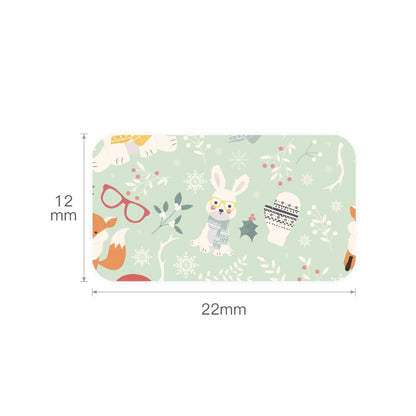 NB123 - NIIMBOT - D11 / D101 / D110 / H1S - 12X22MM - 260 THERMAL LABELS - RABBIT GREEN DESIGN