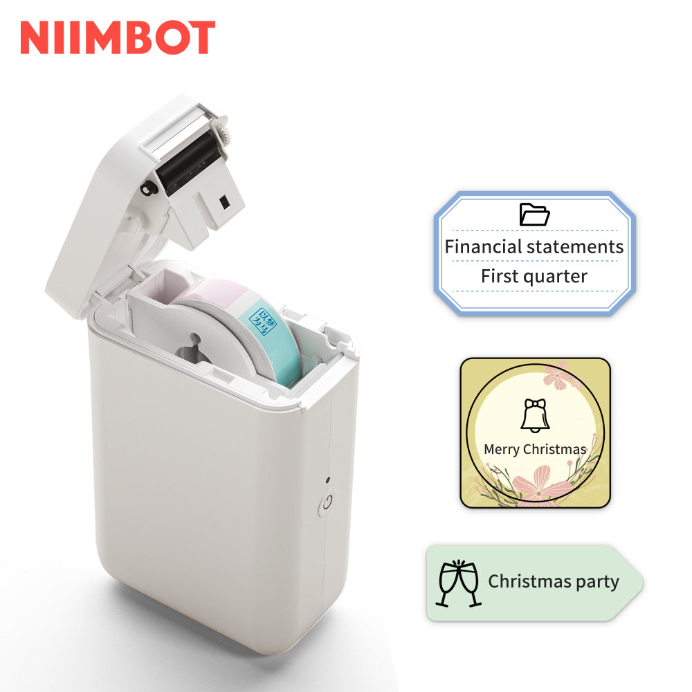 NB121 - NIIMBOT - SOLO D101 - STAMPANTE PORTATILE PER ETICHETTE BLUETOOTH CON ROTOLO DI ETICHETTE GRATUITO (VERSIONE PIÙ LARGA - 12*40 MM - BIANCO)
