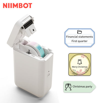 NB121 - NIIMBOT - SOLO D101 - STAMPANTE PORTATILE PER ETICHETTE BLUETOOTH CON ROTOLO DI ETICHETTE GRATUITO (VERSIONE PIÙ LARGA - 12*40 MM - BIANCO)