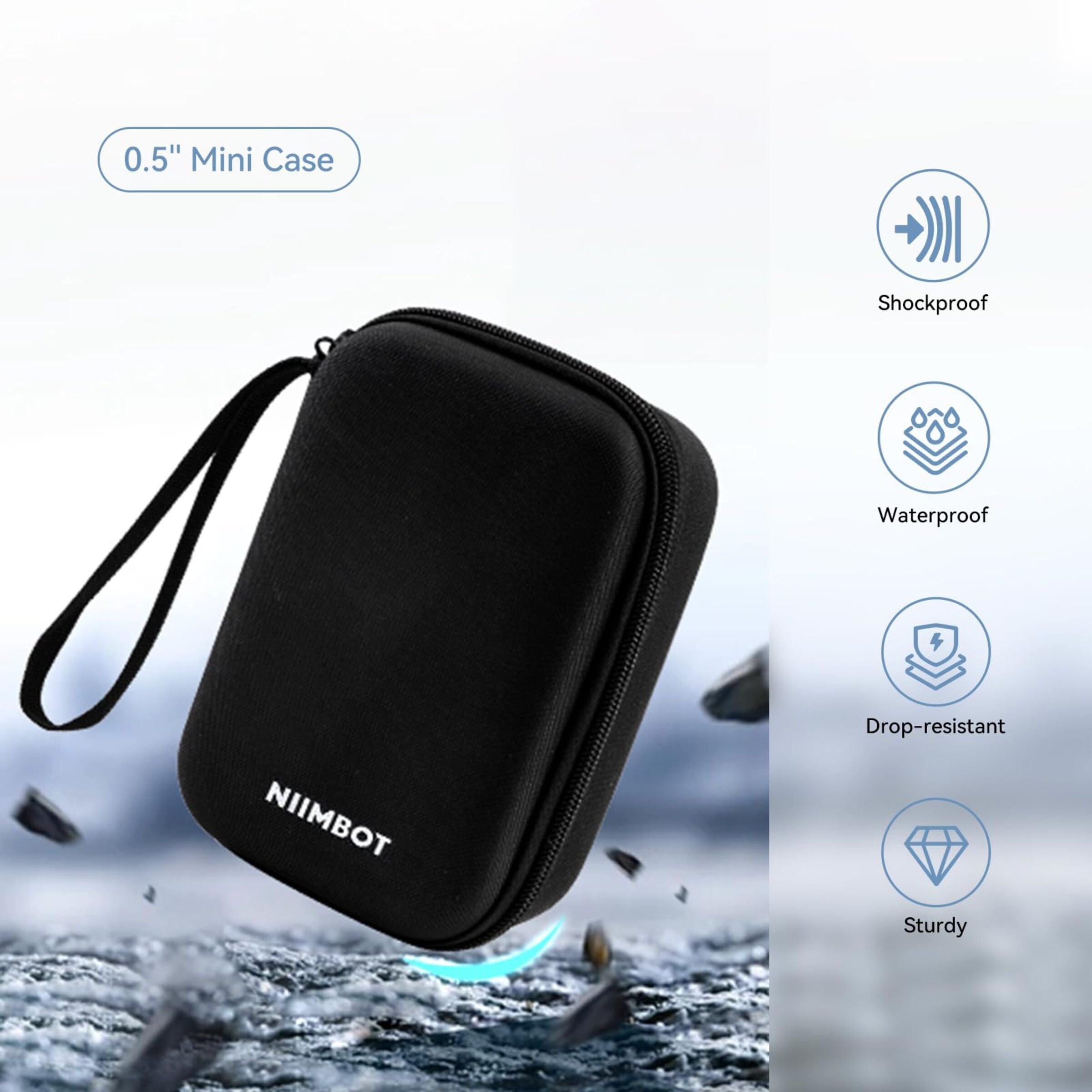 NIIMBOT - D11_H / D110_M - STORAGE CASE FOR PRINTER & LABELS - BLACK