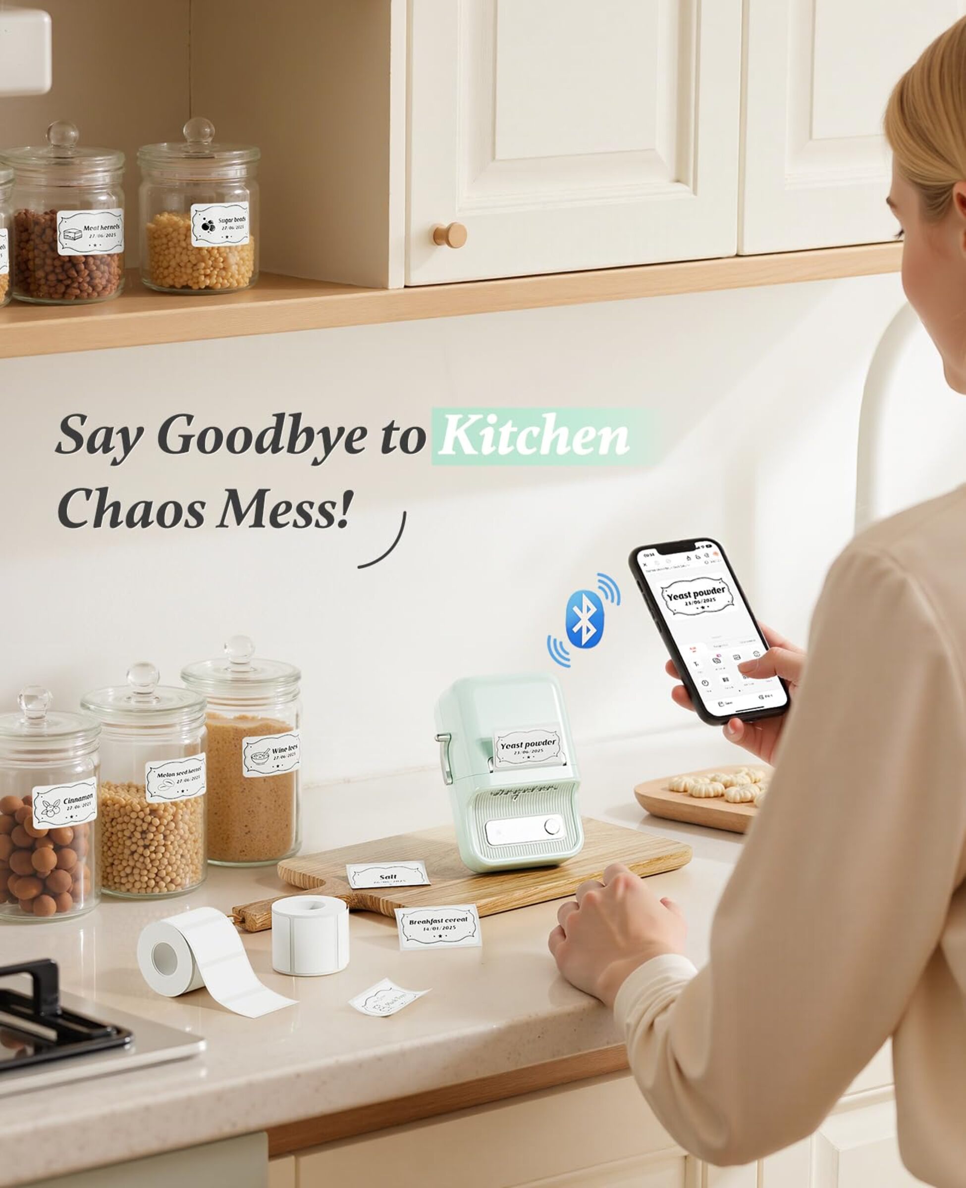 NB109 - NIIMBOT - B21 - PORTABLE THERMAL LABEL BLUETOOTH PRINTER INCLUDING FREE LABEL (50*30MM - WHITE)