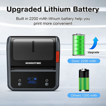 NB119 - NIIMBOT - B3S_PRO - PORTABLE THERMAL LABEL BLUETOOTH PRINTER INCLUDING FREE LABEL (70*40MM - WHITE)