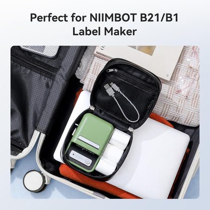 NB517 - NIIMBOT - MODÈLES B1 / B21 / B3S - BOÎTE DE RANGEMENT POUR IMPRIMANTE ET ÉTIQUETTES - NOIR