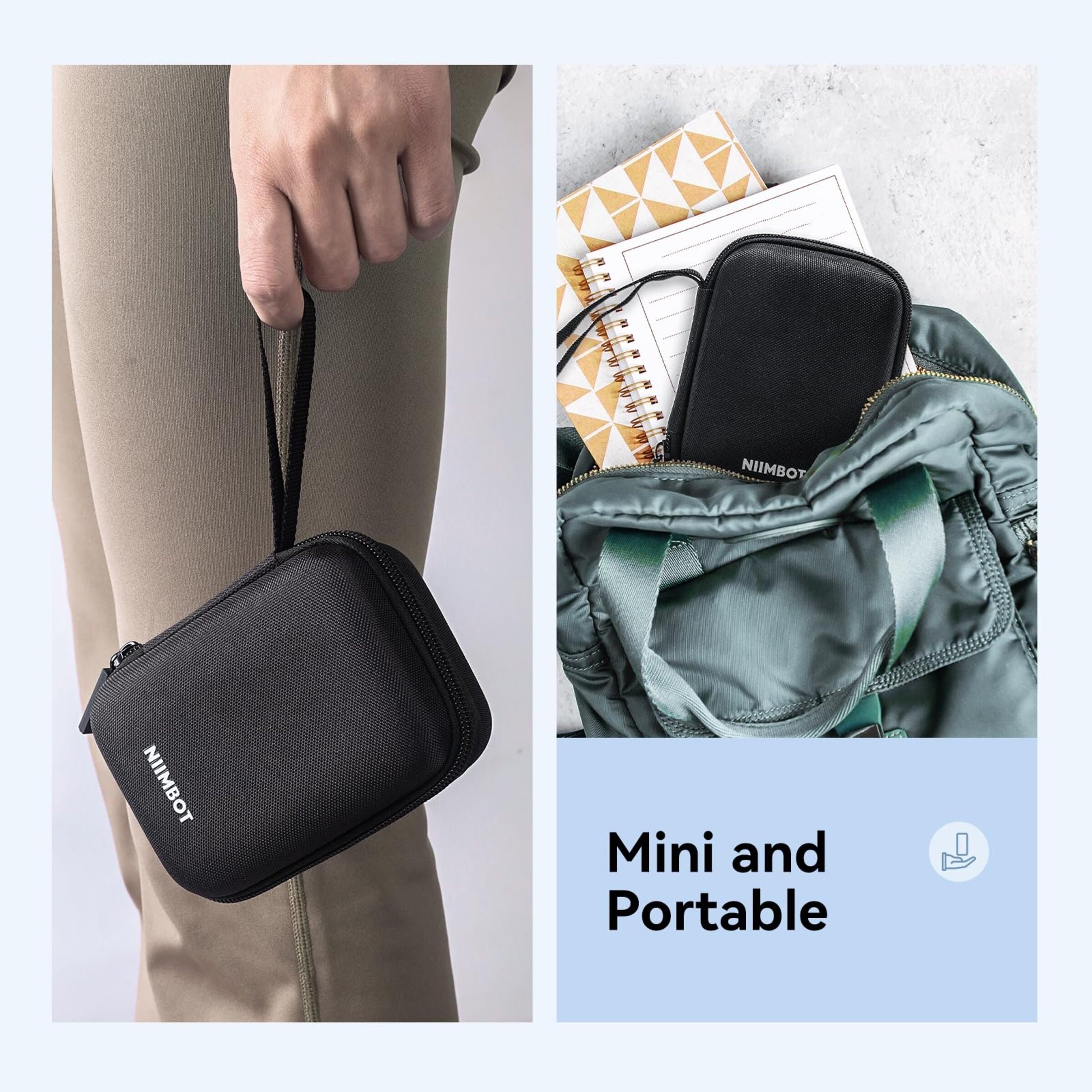 NIIMBOT - D11_H / D110_M - STORAGE CASE FOR PRINTER & LABELS - BLACK