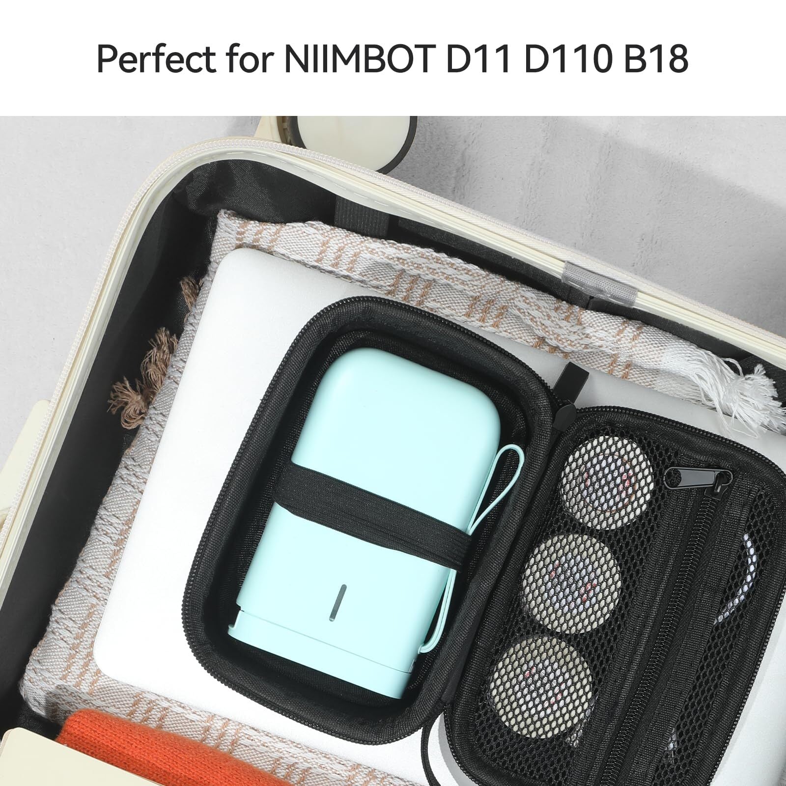 NIIMBOT - D11 / D110 / B18 - STORAGE CASE FOR PRINTER & LABELS - BLACK