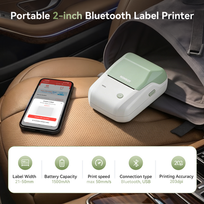 NB493 - NIIMBOT - B1 - STAMPANTE PORTATILE PER ETICHETTE TERMICHE BLUETOOTH CON ETICHETTA GRATUITA (50*30MM - BIANCO)