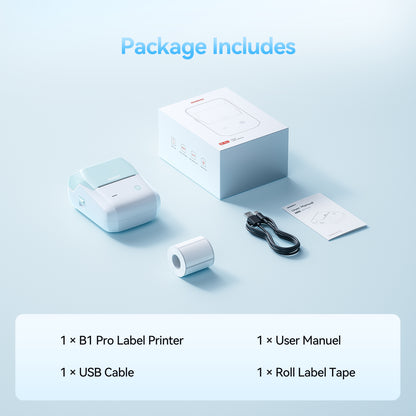 NB806 - NIIMBOT - B1_PRO - 300DPI - PORTABLE THERMAL LABEL PRINTER INCL FREE LABEL ROLL (50X30MM)